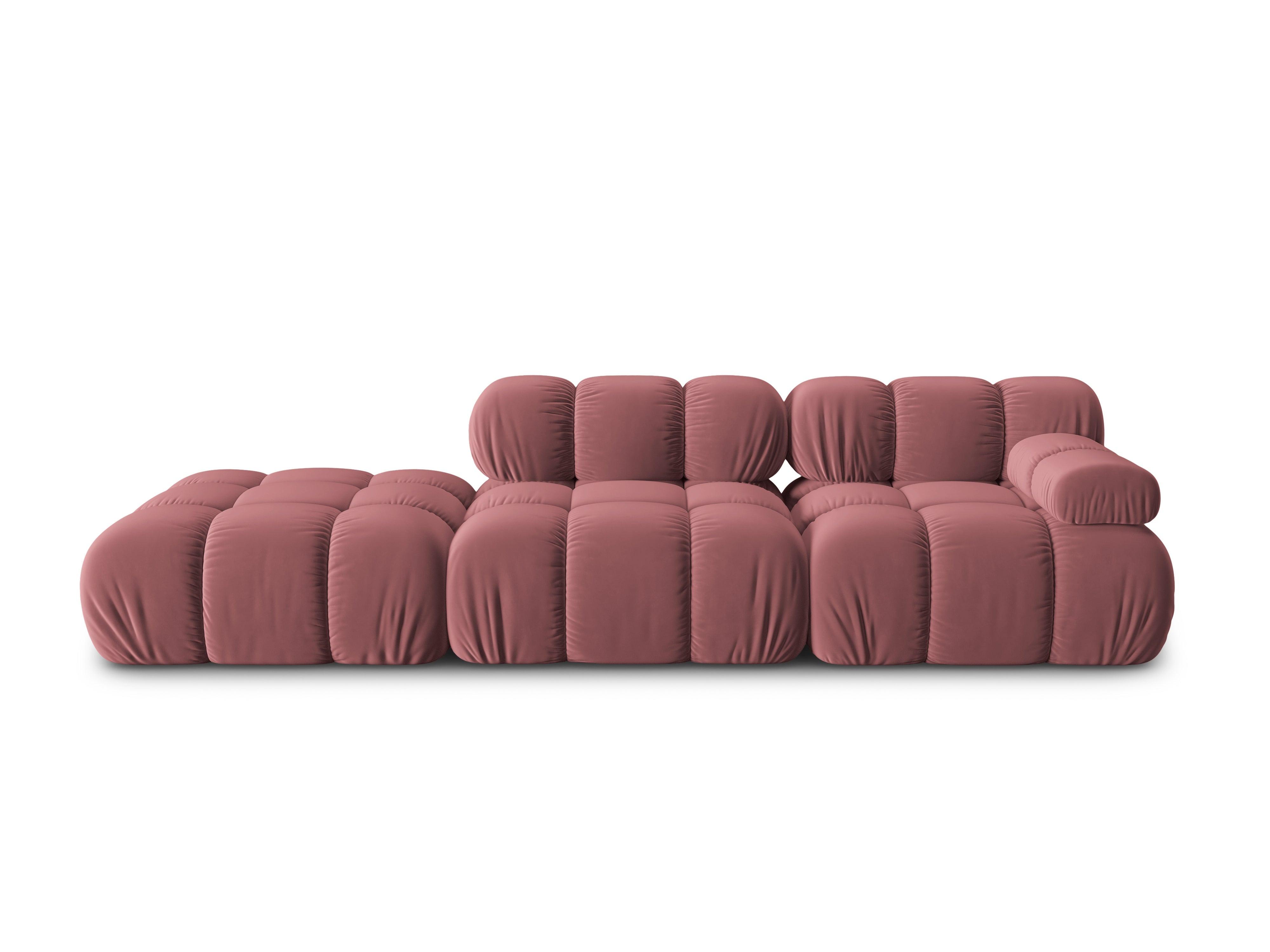 Sofa modułowa aksamitna lewostronna 4-osobowa TROPEA różowy Milo Casa    Eye on Design