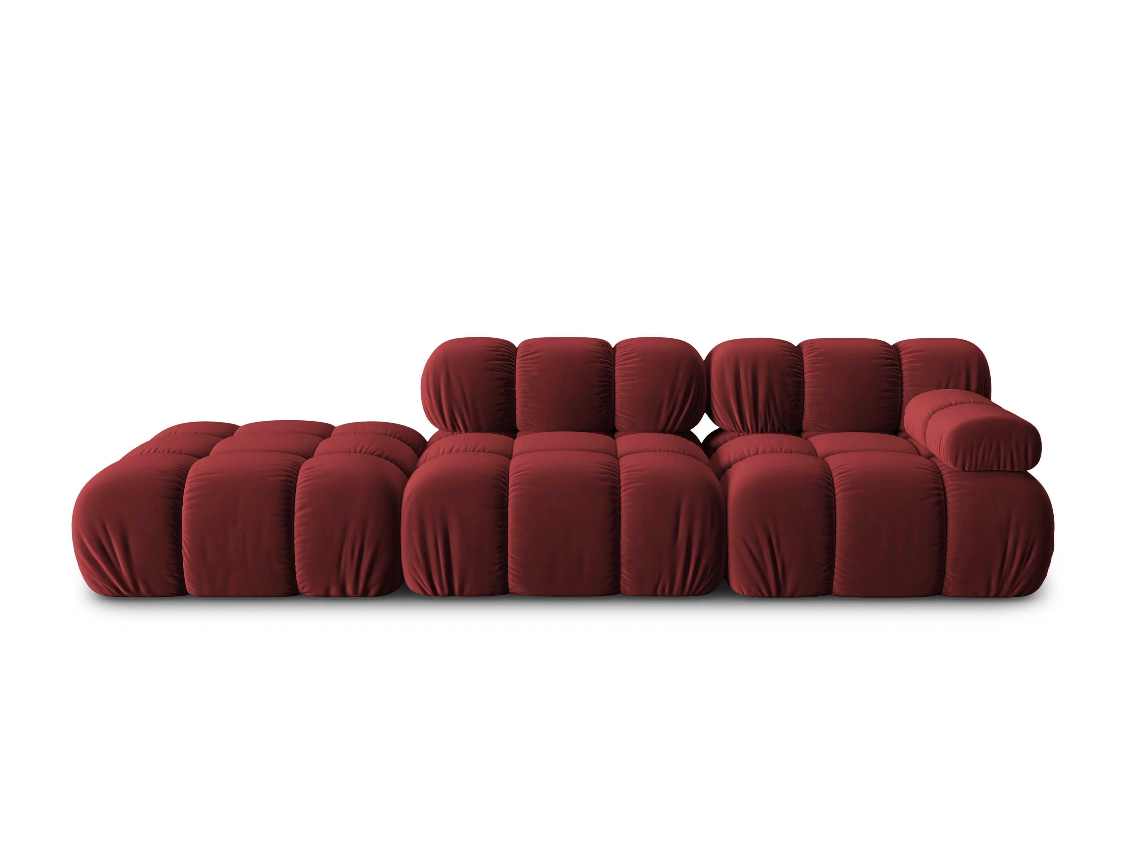 Sofa modułowa aksamitna lewostronna 4-osobowa TROPEA rubinowy Milo Casa    Eye on Design