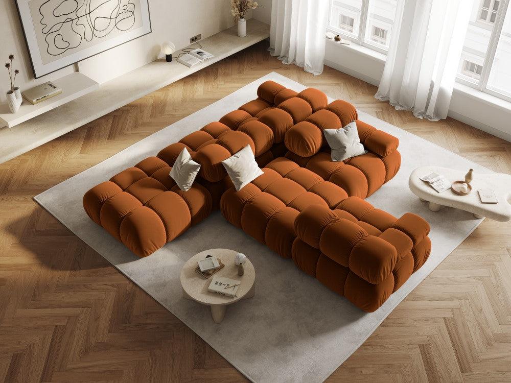 Sofa modułowa aksamitna lewostronna 4-osobowa TROPEA terracotta Milo Casa    Eye on Design