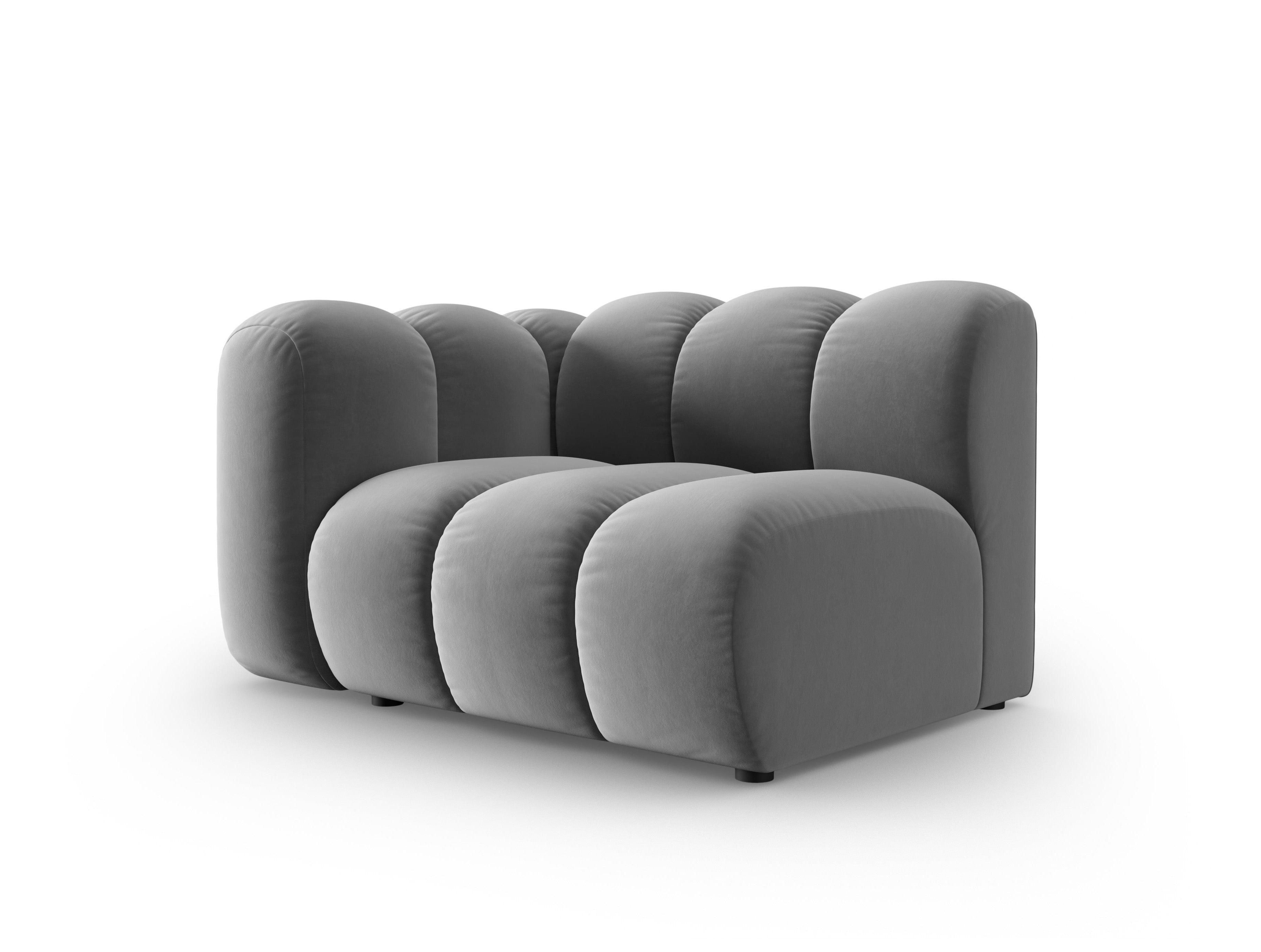 Sofa modułowa aksamitna lewostronna SKYLER szary - element końcowy Interieurs 86    Eye on Design