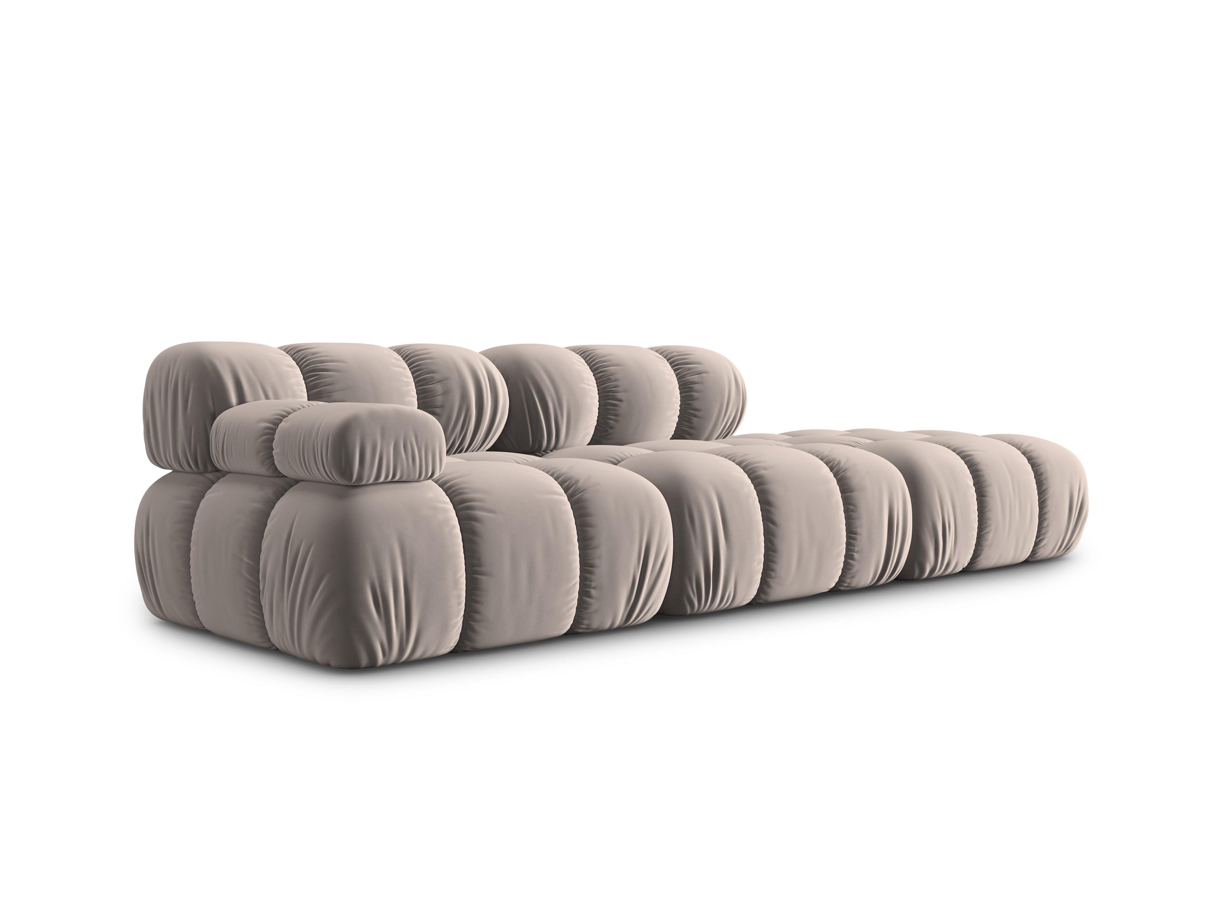 Sofa modułowa aksamitna prawostronna 4-osobowa TROPEA cappuccino Milo Casa    Eye on Design