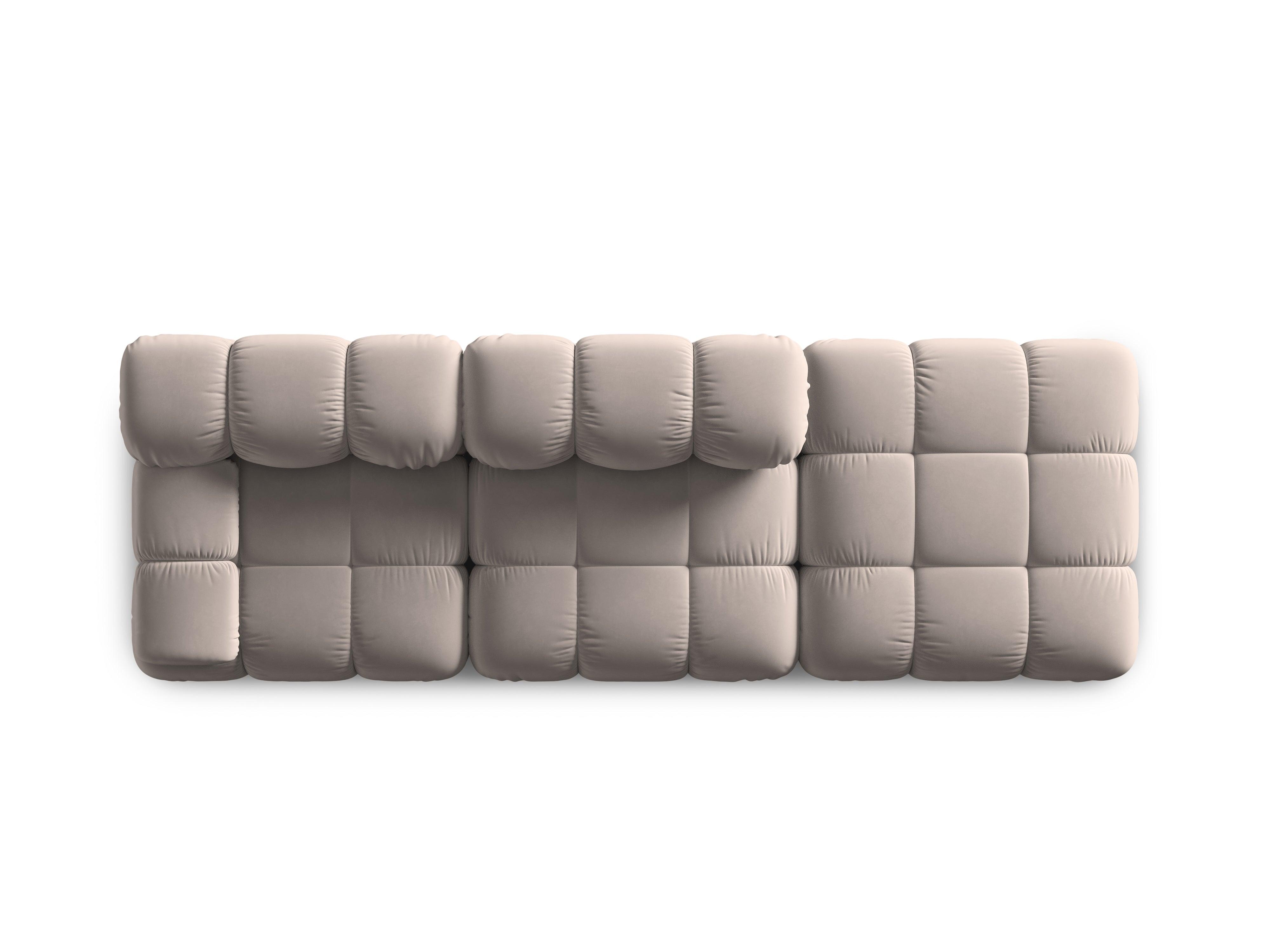 Sofa modułowa aksamitna prawostronna 4-osobowa TROPEA cappuccino Milo Casa    Eye on Design