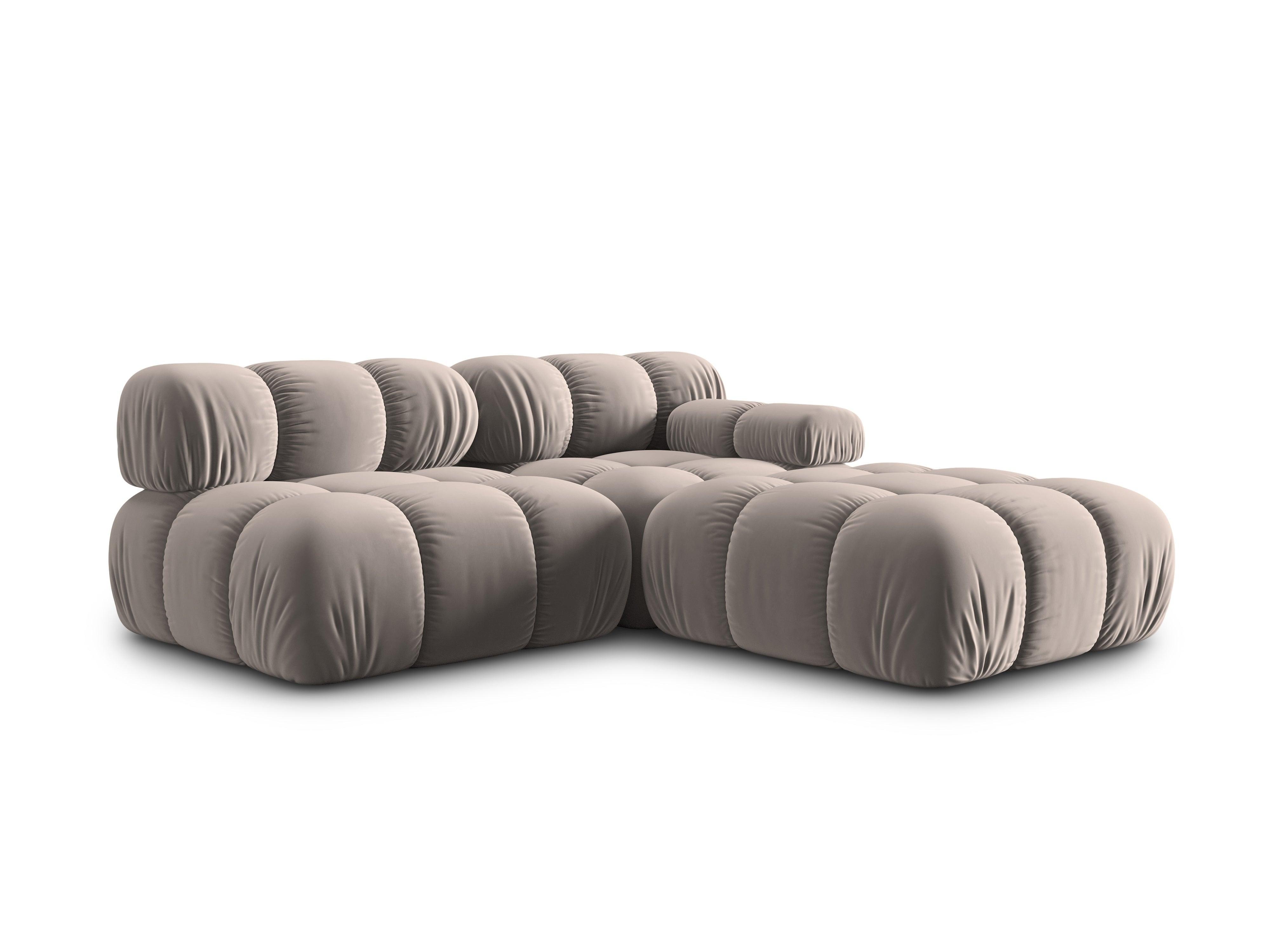 Sofa modułowa aksamitna prawostronna 4-osobowa TROPEA cappuccino Milo Casa    Eye on Design