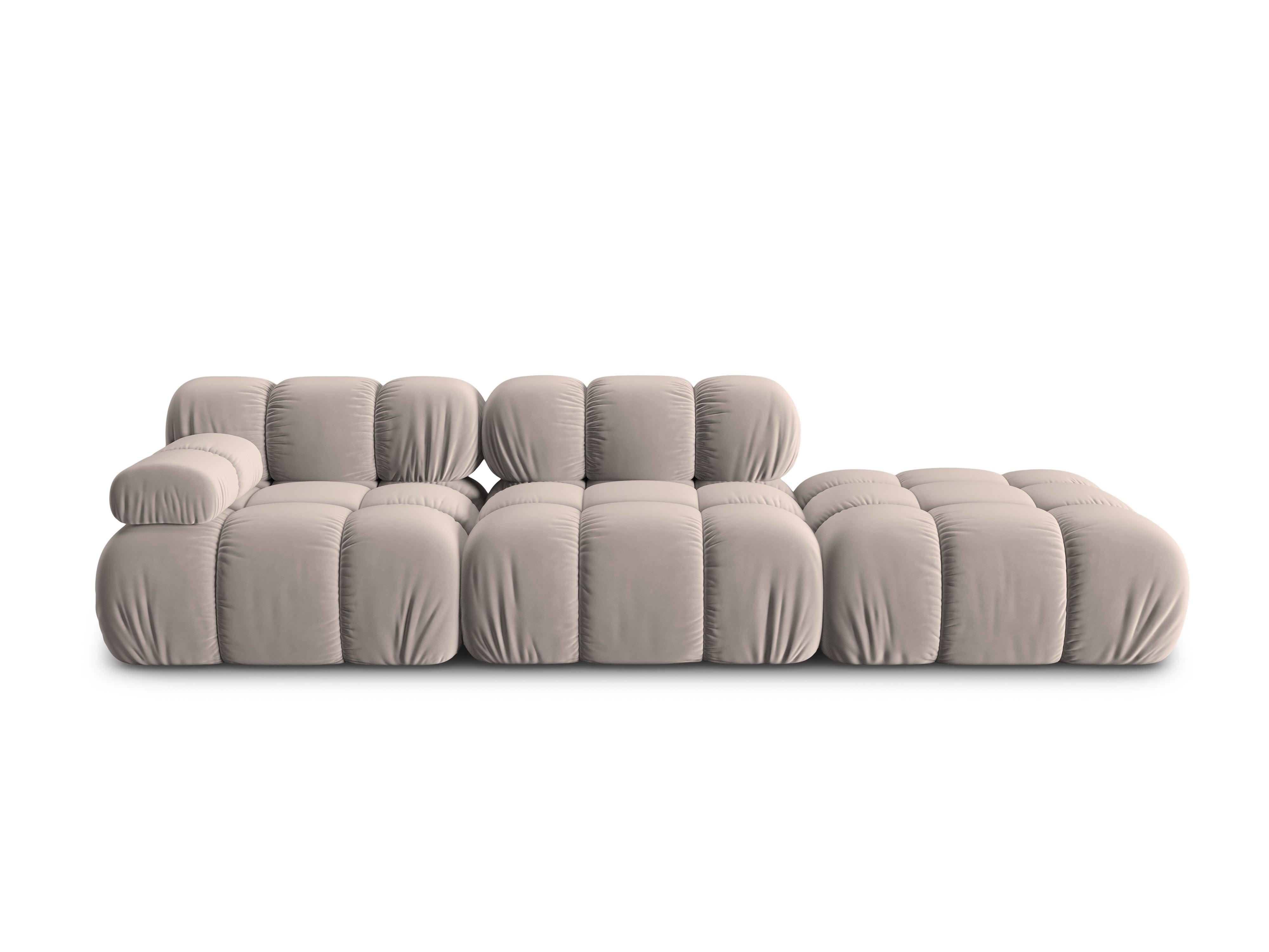 Sofa modułowa aksamitna prawostronna 4-osobowa TROPEA cappuccino Milo Casa    Eye on Design