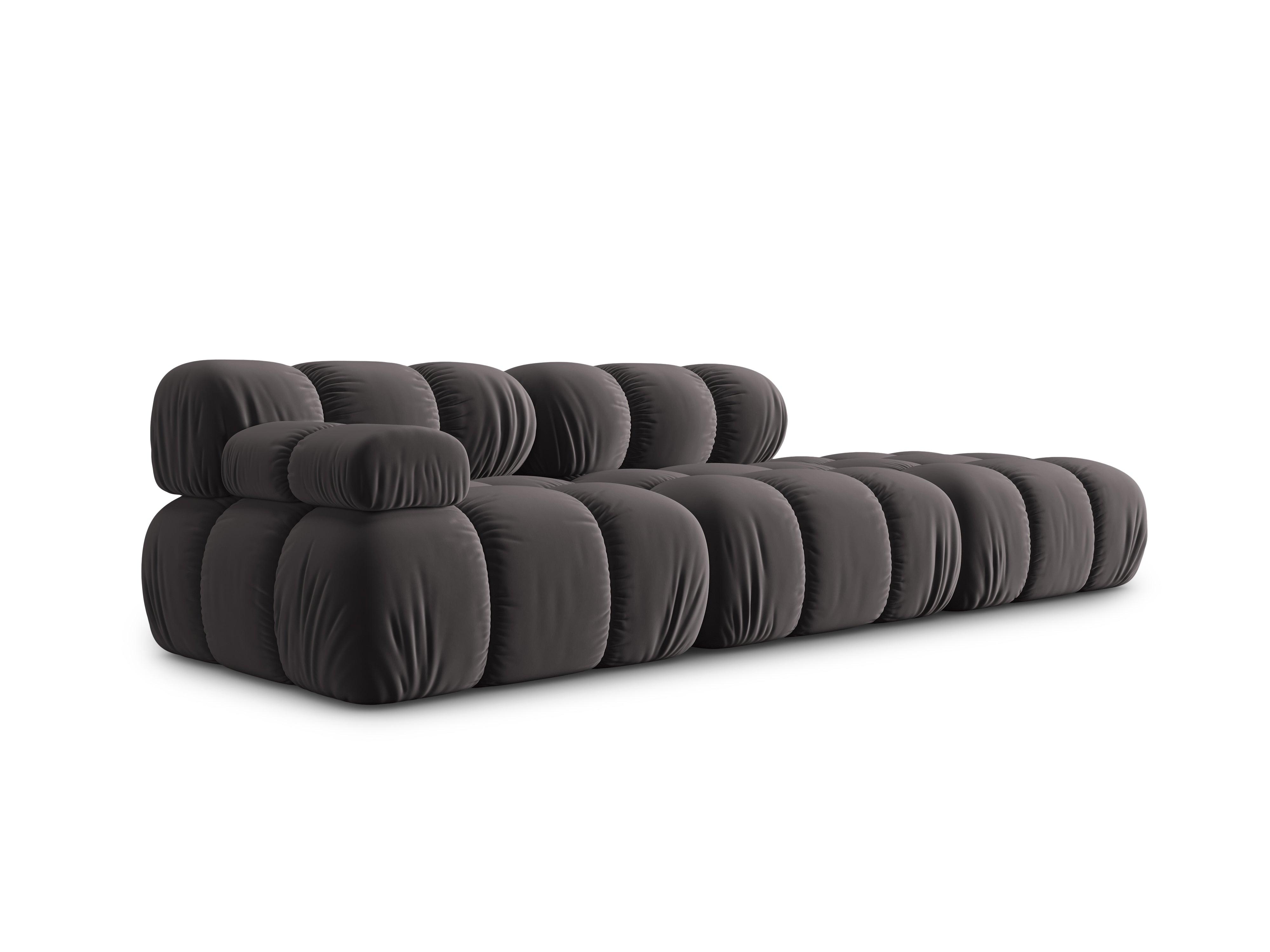 Sofa modułowa aksamitna prawostronna 4-osobowa TROPEA ciemnoszary Milo Casa    Eye on Design