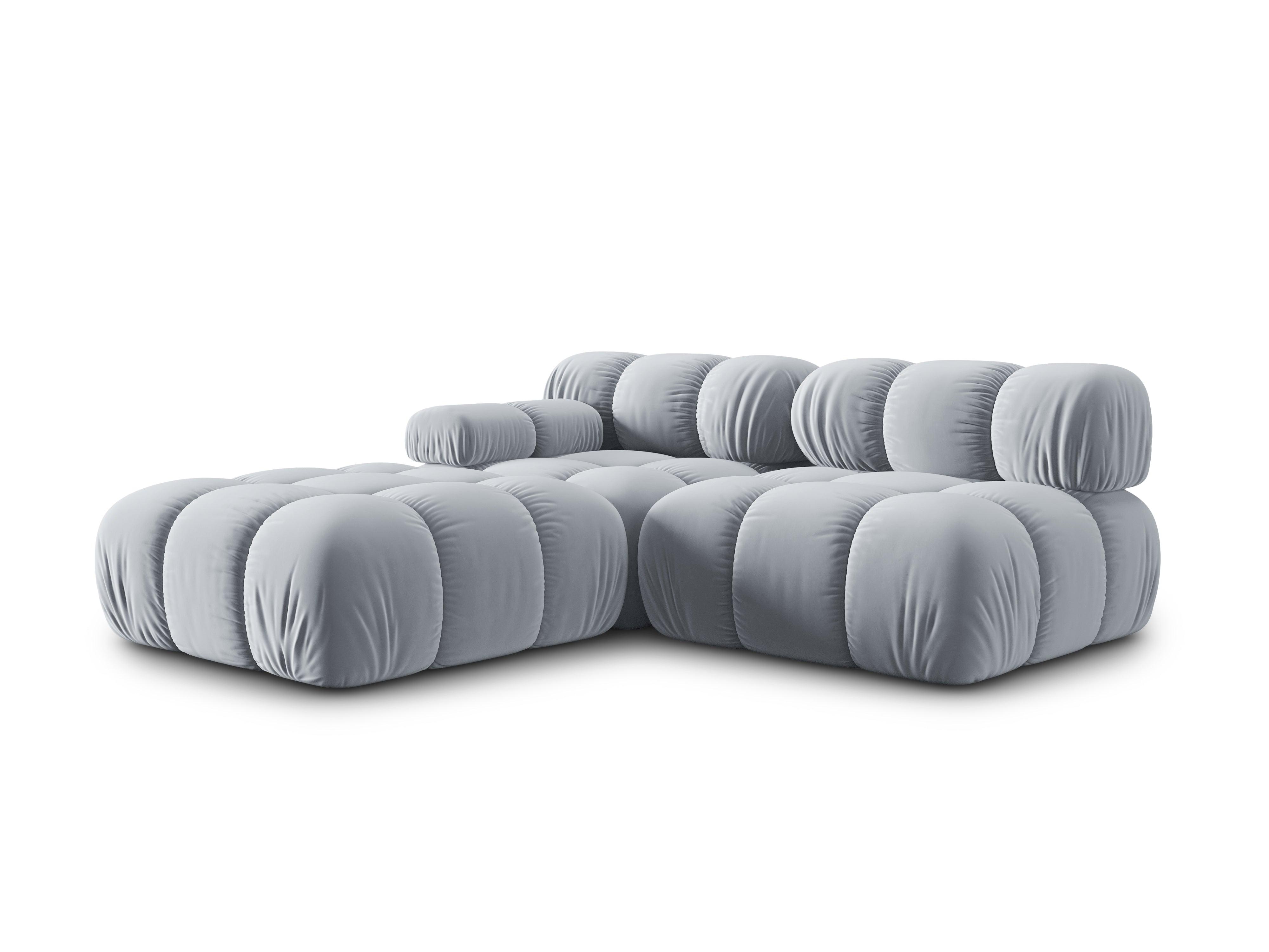 Sofa modułowa aksamitna prawostronna 4-osobowa TROPEA jasnoniebieski Milo Casa    Eye on Design