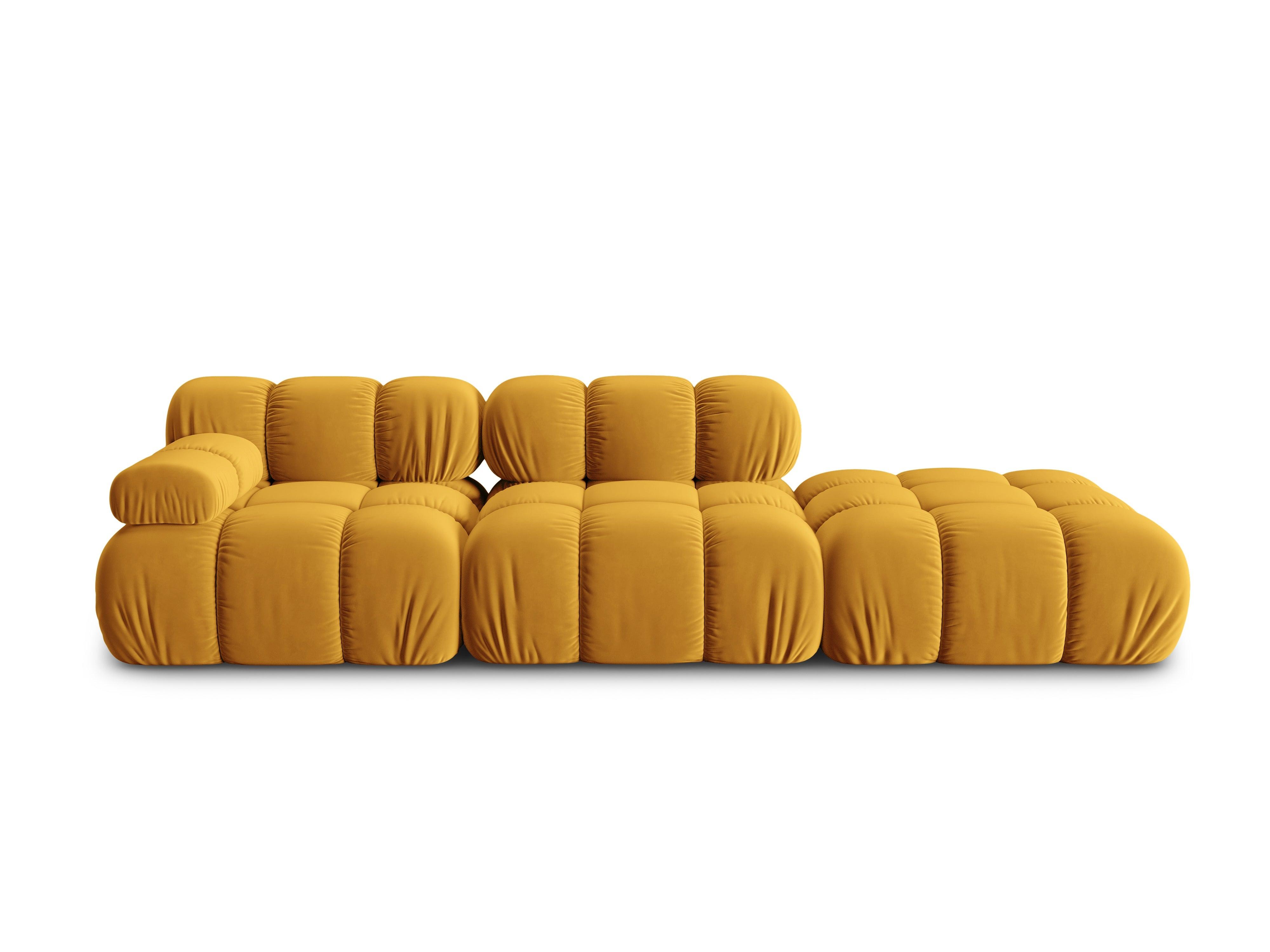 Sofa modułowa aksamitna prawostronna 4-osobowa TROPEA musztardowy Milo Casa    Eye on Design