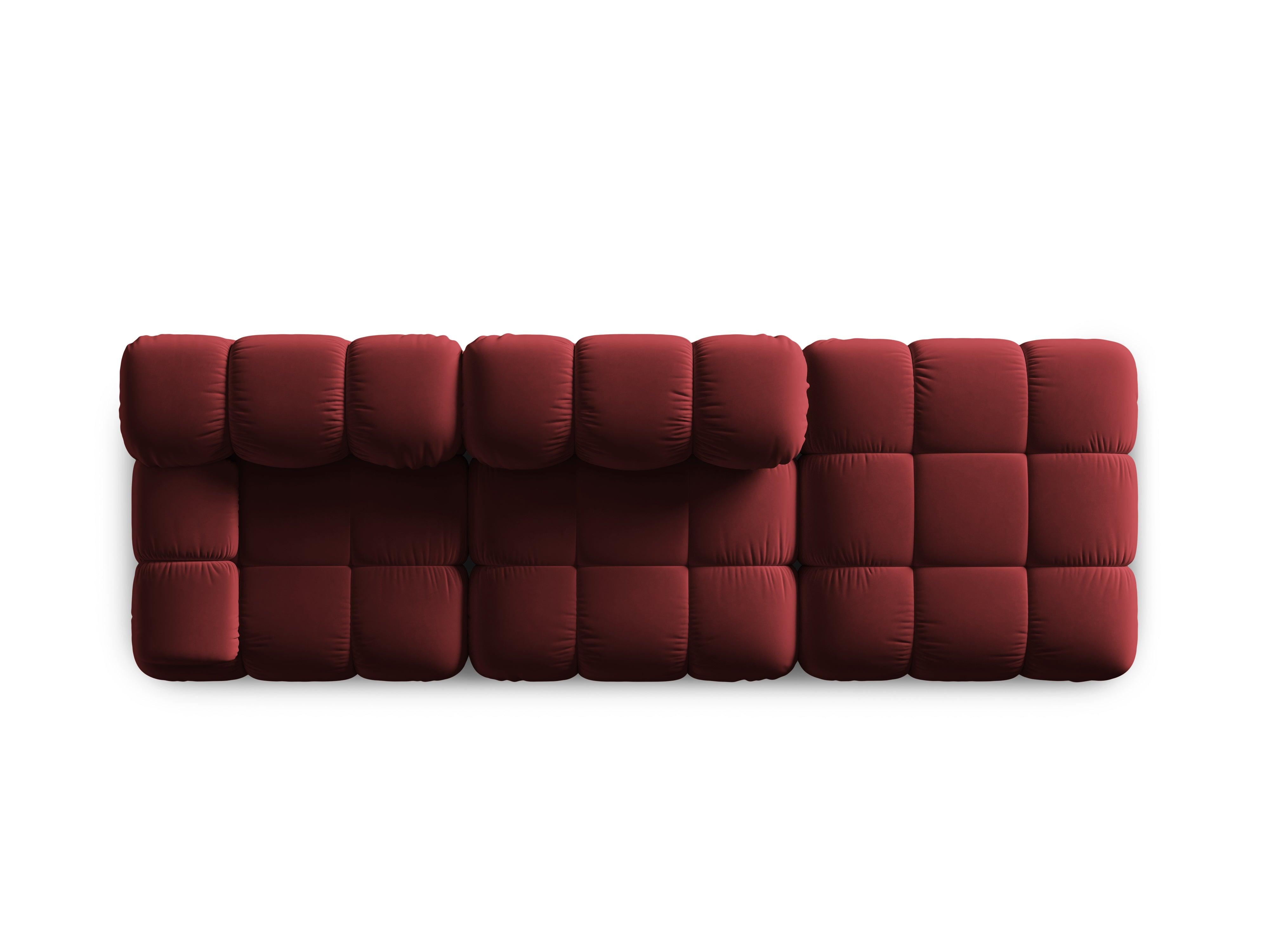 Sofa modułowa aksamitna prawostronna 4-osobowa TROPEA rubinowy Milo Casa    Eye on Design