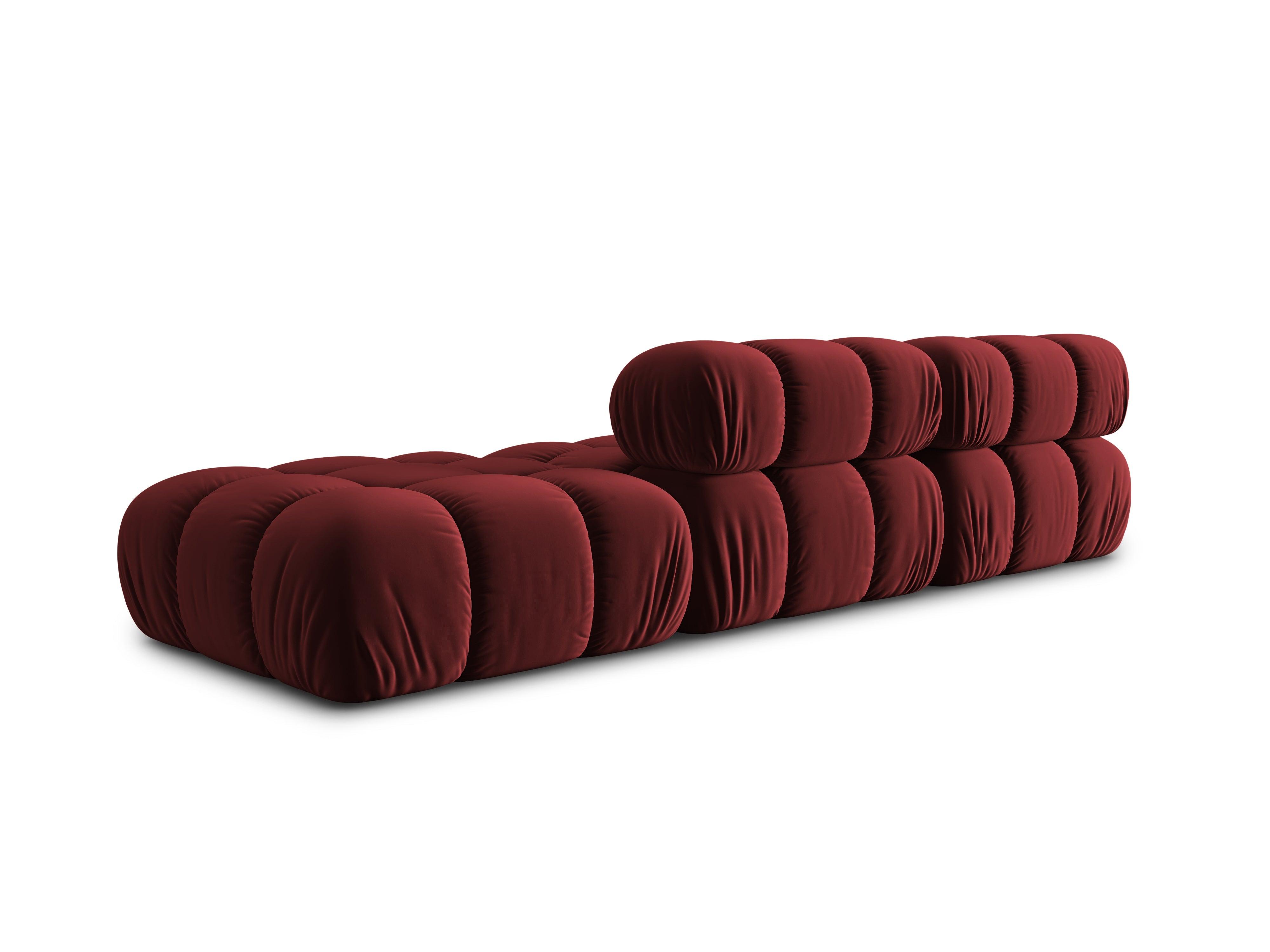 Sofa modułowa aksamitna prawostronna 4-osobowa TROPEA rubinowy Milo Casa    Eye on Design