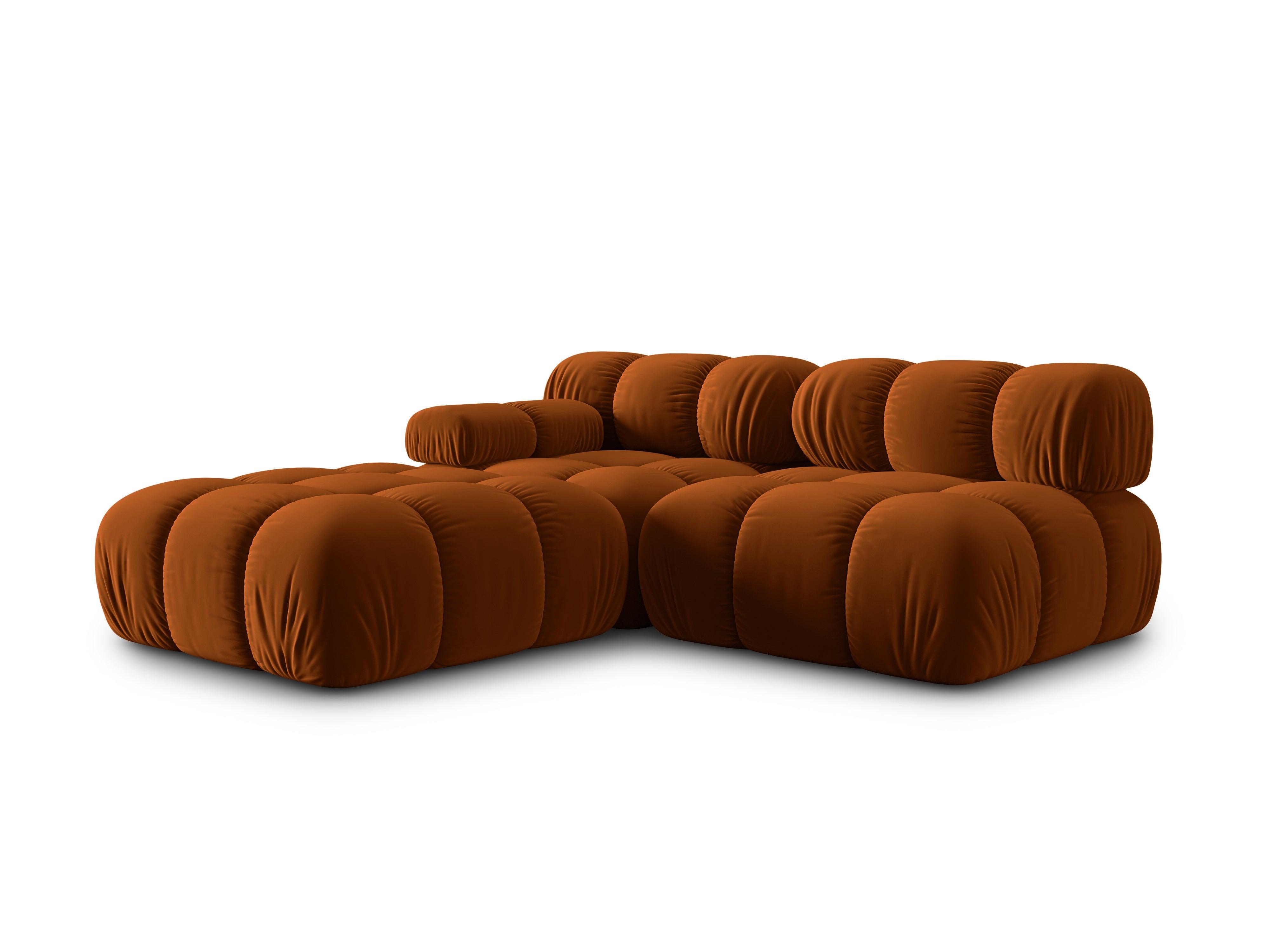 Sofa modułowa aksamitna prawostronna 4-osobowa TROPEA terracotta Milo Casa    Eye on Design