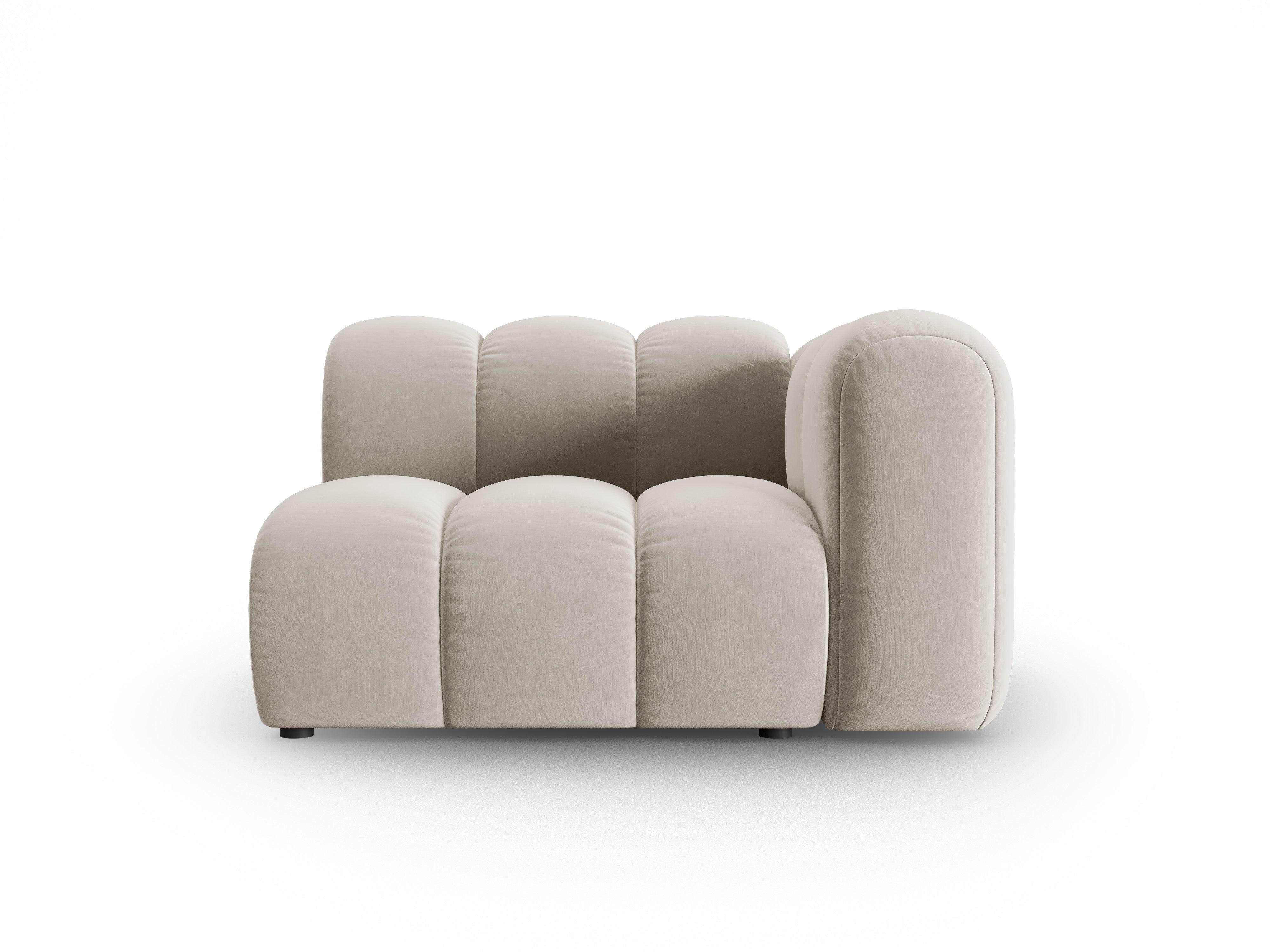 Sofa modułowa aksamitna prawostronna SKYLER beżowy - element końcowy Interieurs 86    Eye on Design