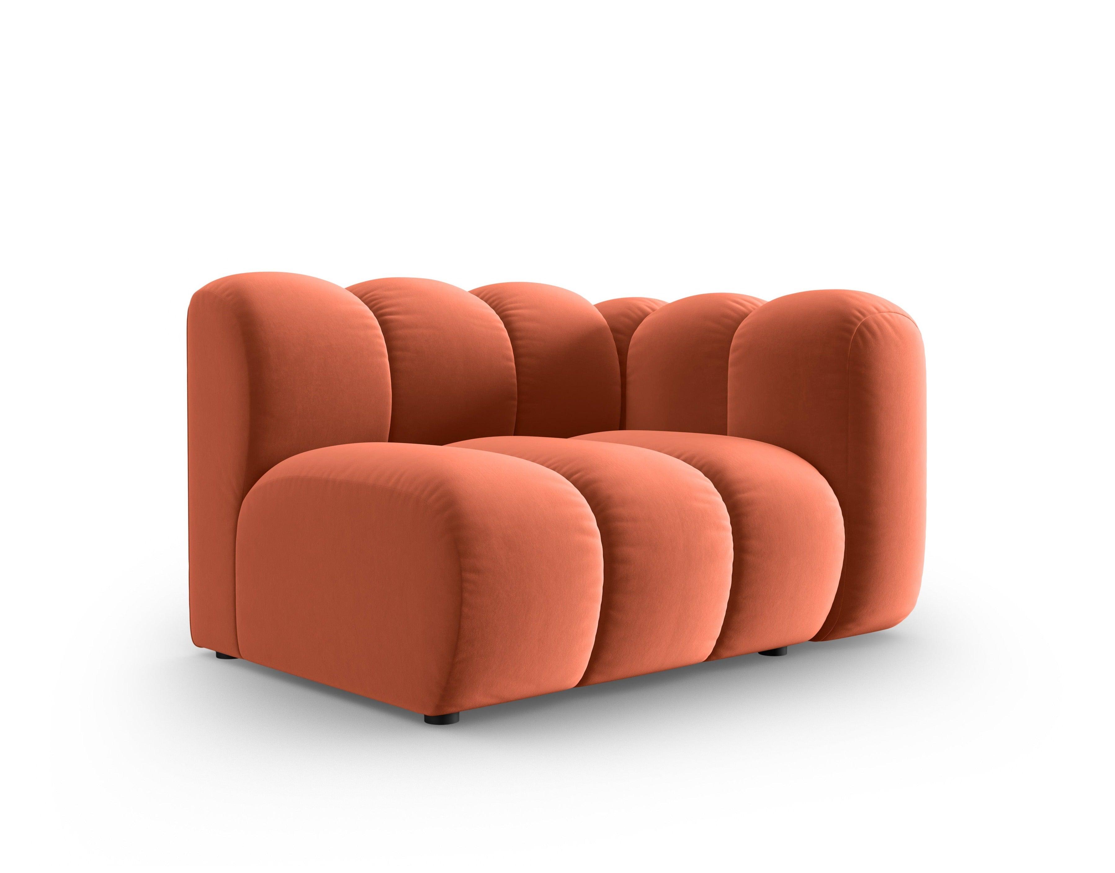 Sofa modułowa aksamitna prawostronna SKYLER koralowy - element końcowy Interieurs 86    Eye on Design