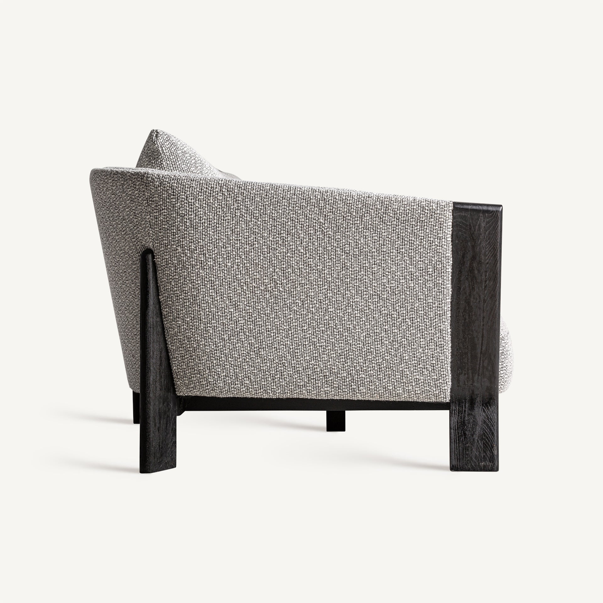 NARA Sofa in Gray with Black Oak Base
