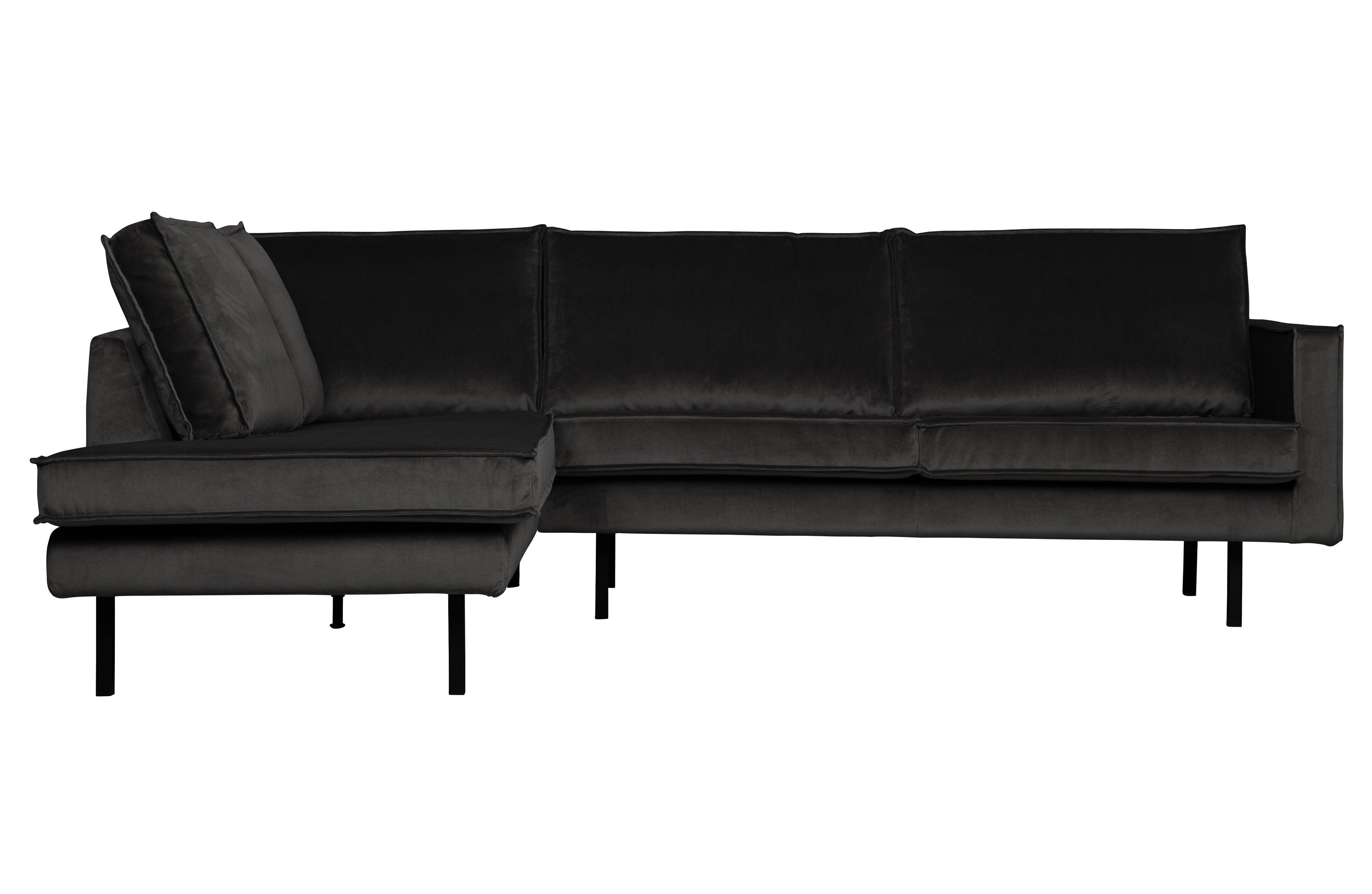 Sofa narożna aksamitna lewostronna RODEO antracytowy Be Pure    Eye on Design