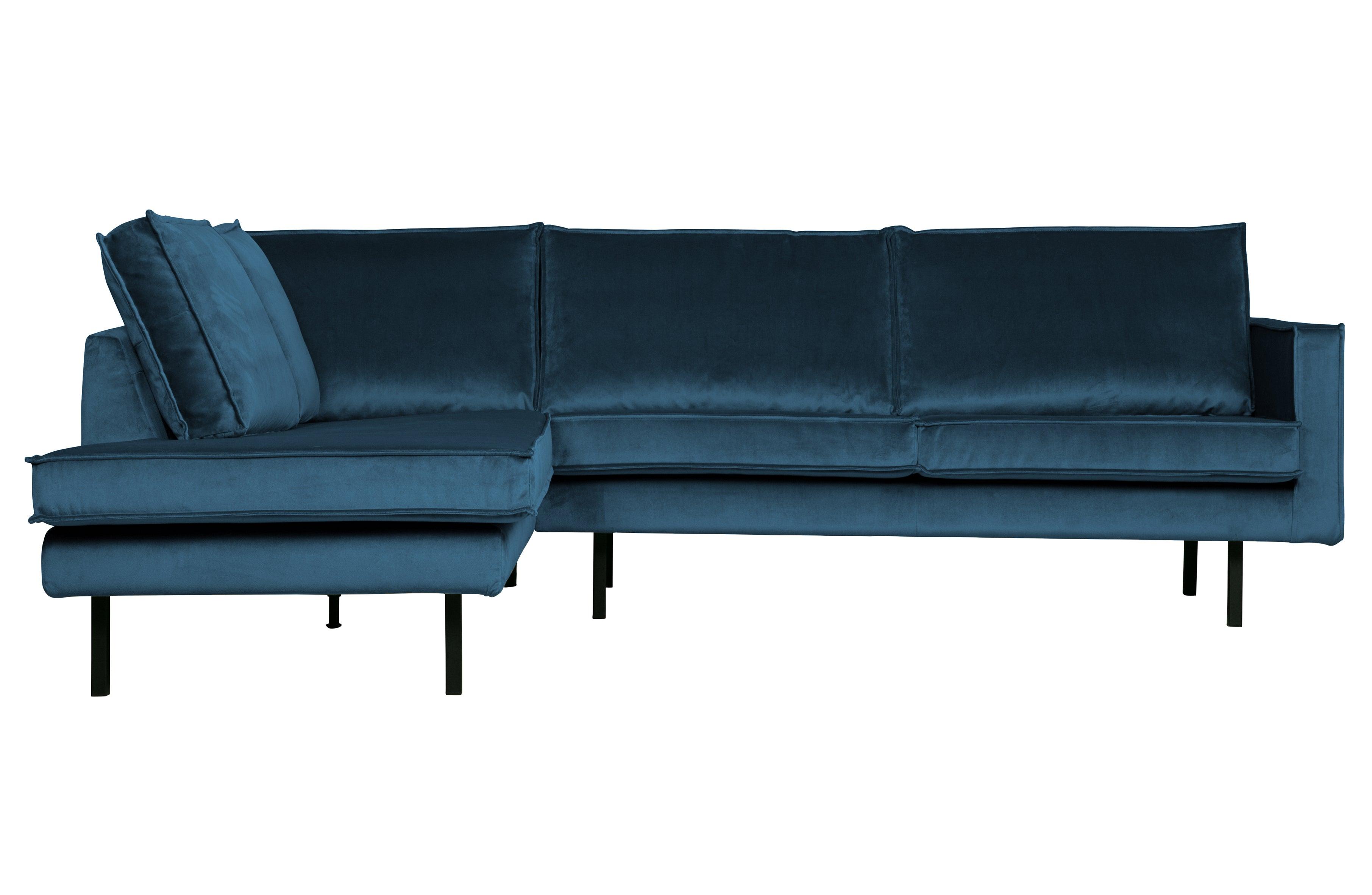 Sofa narożna aksamitna lewostronna RODEO niebieski Be Pure    Eye on Design