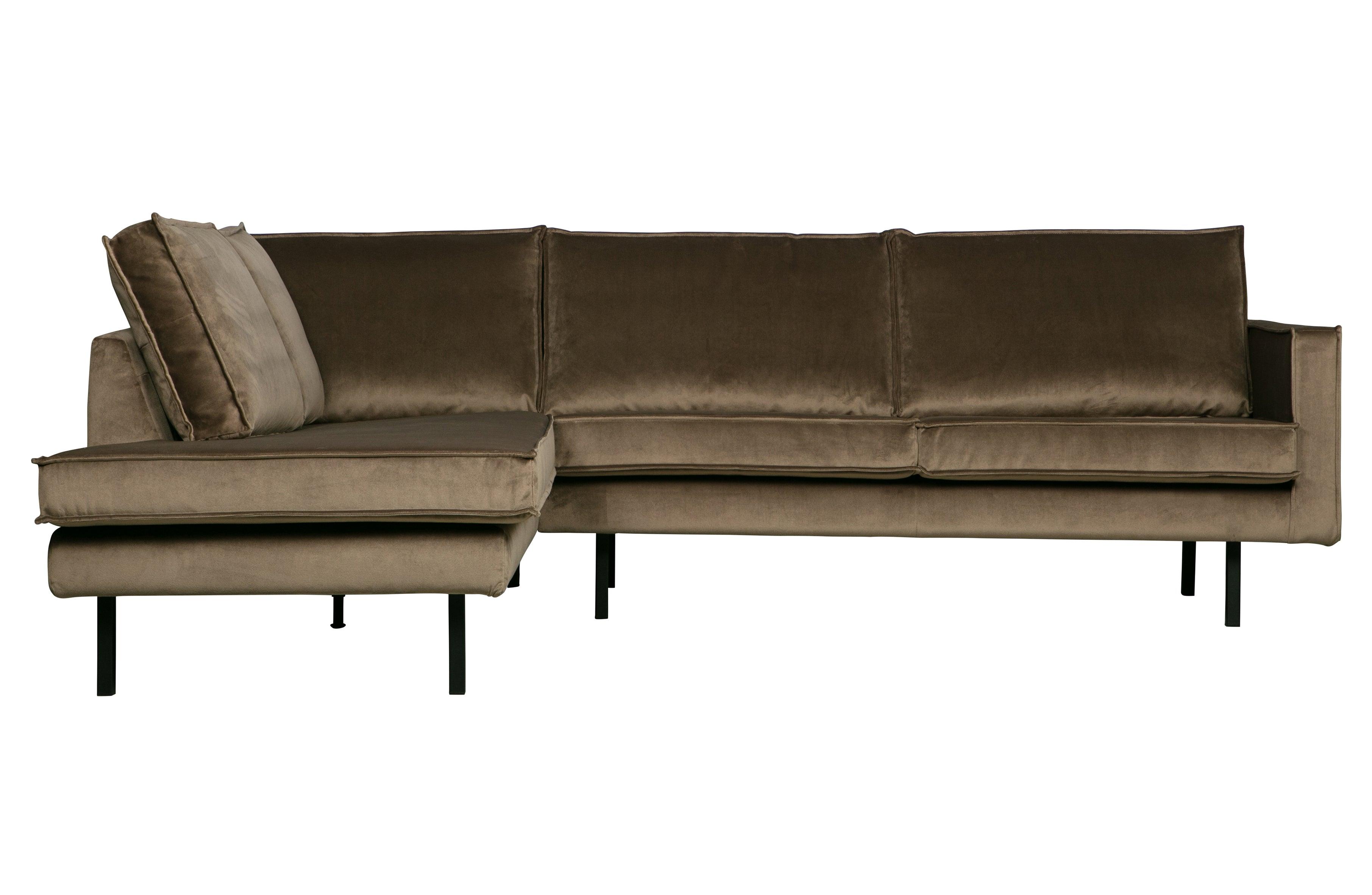 Sofa narożna aksamitna lewostronna RODEO taupe Be Pure    Eye on Design