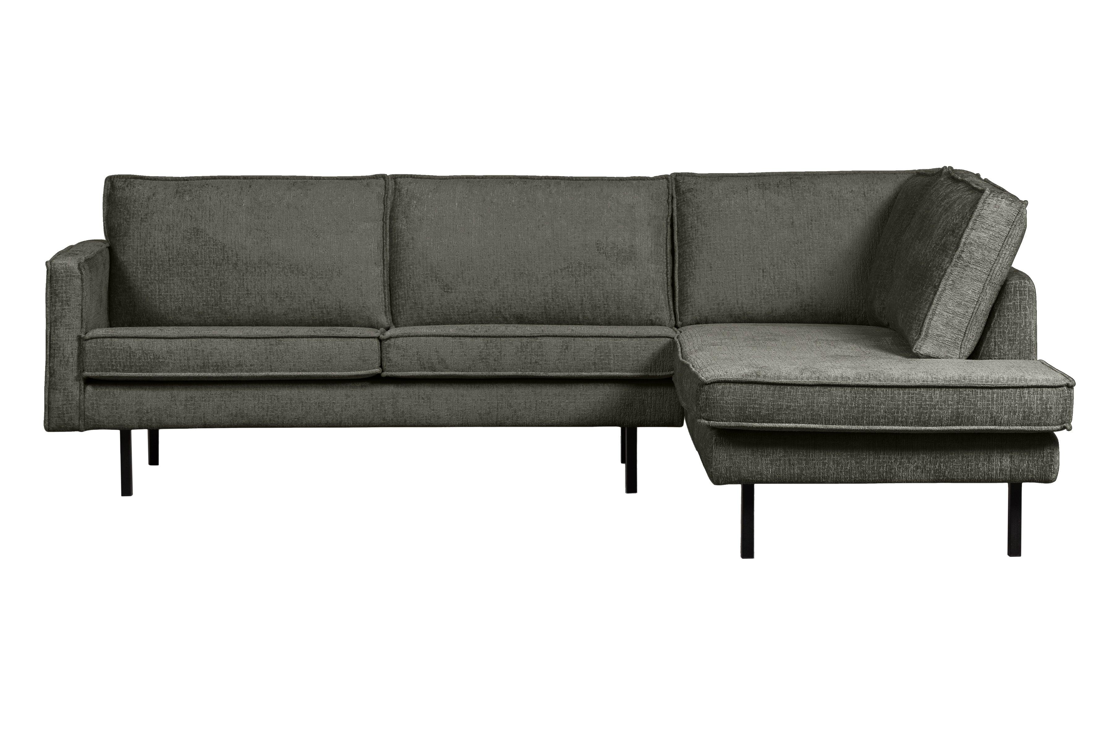 Sofa narożna welurowa prawostronna RODEO szarozielony Be Pure    Eye on Design