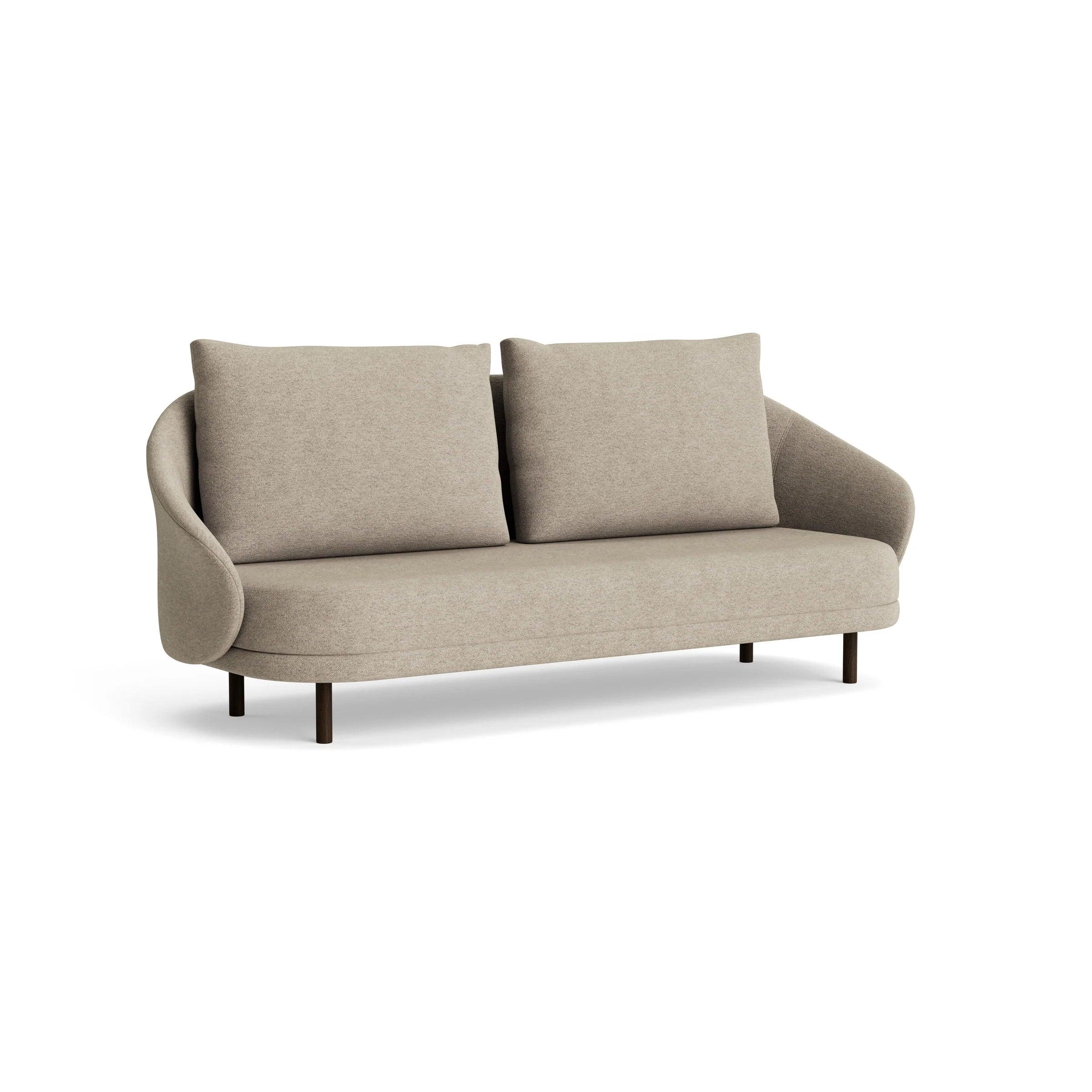 Sofa NEW WAVE dębowy NORR11 ciemny dębowy tkanina boucle beżowy  Eye on Design