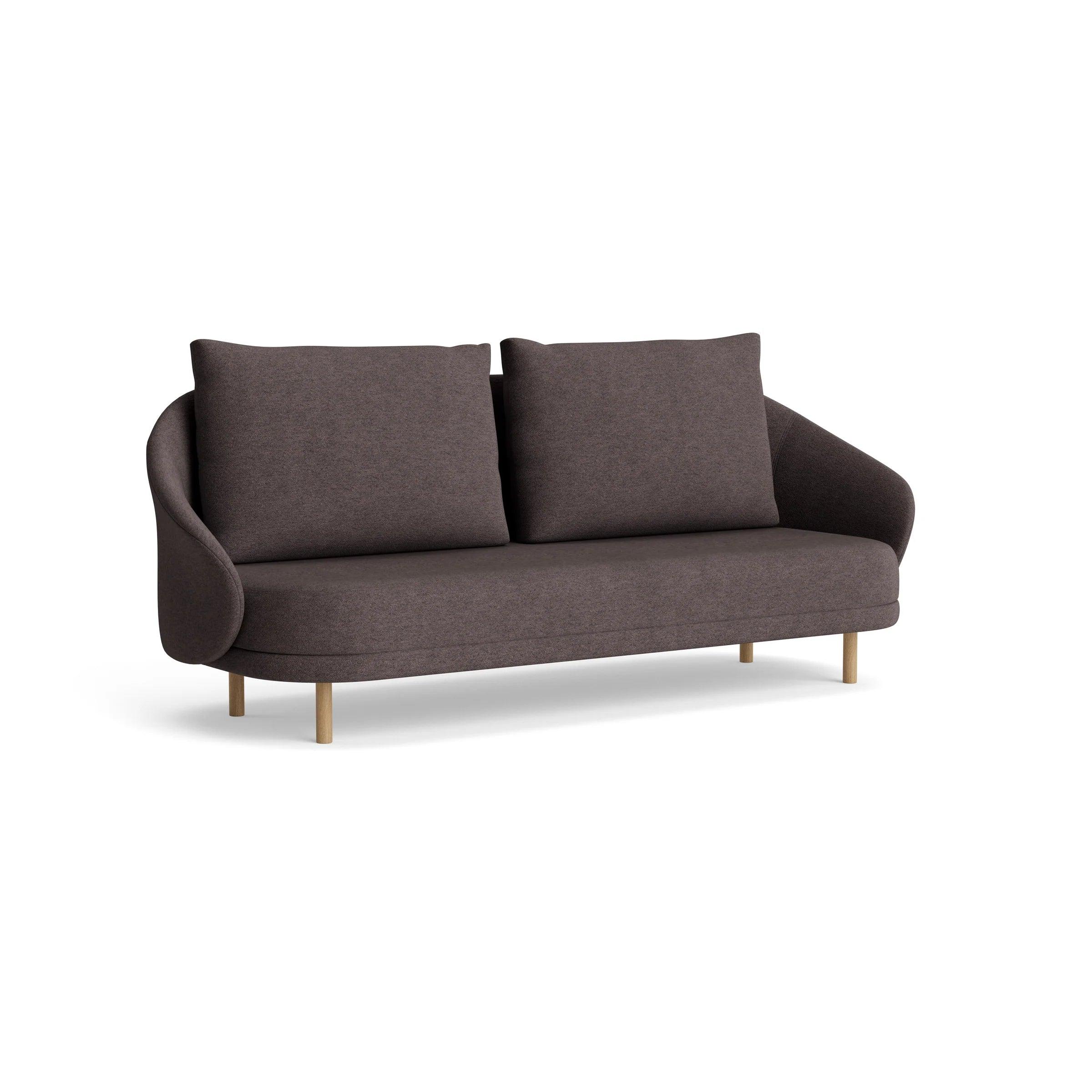 Sofa NEW WAVE dębowy NORR11 naturalny dębowy tkanina boucle brązowy  Eye on Design