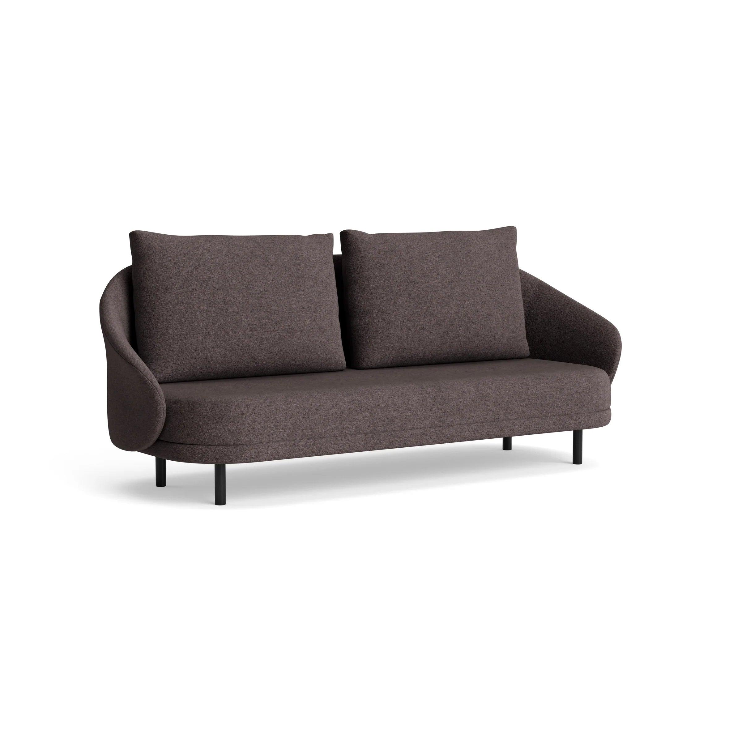 Sofa NEW WAVE dębowy NORR11 czarny dębowy tkanina boucle brązowy  Eye on Design