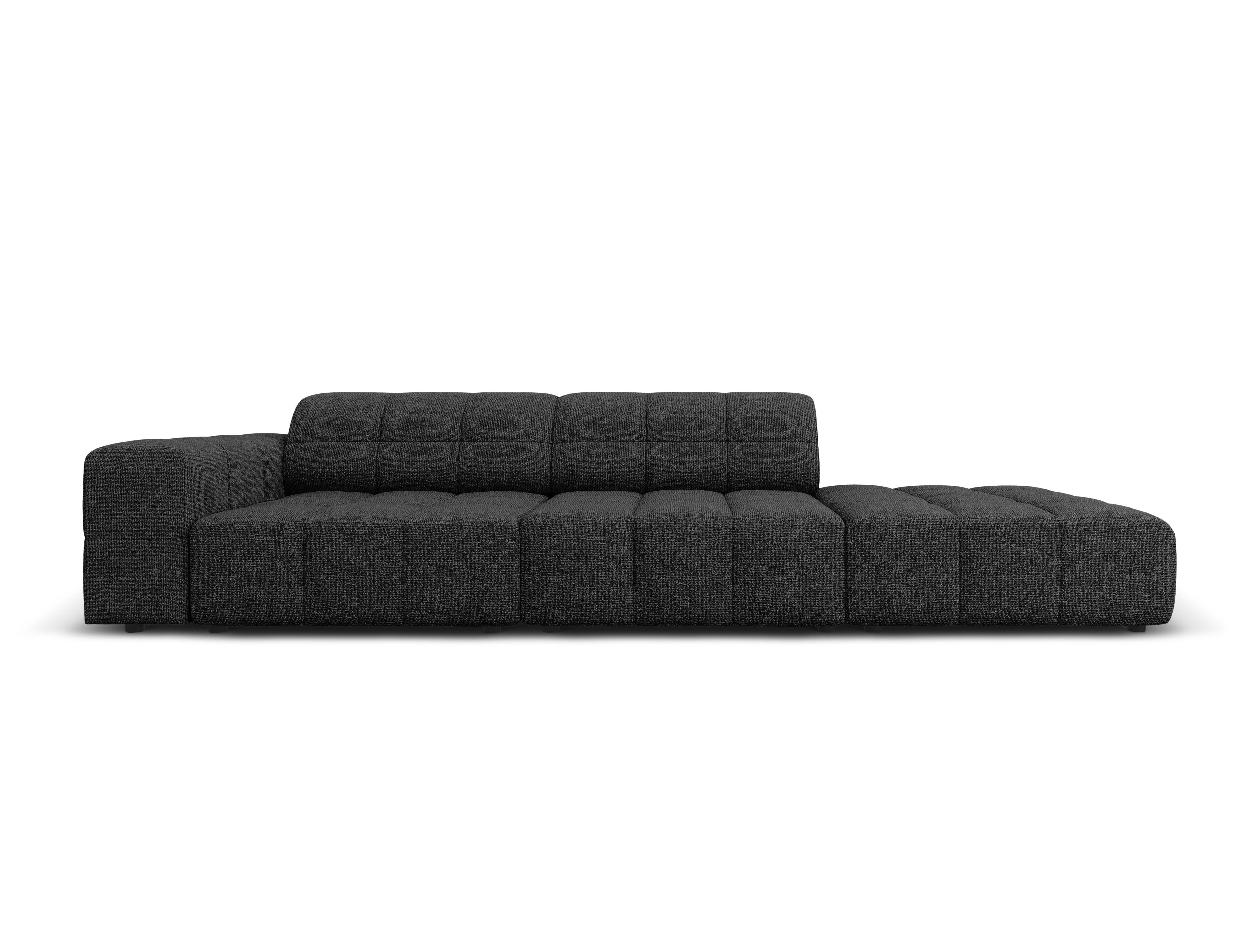 Sofa prawostronna 3-osobowa CHICAGO czarny szenil Cosmopolitan Design    Eye on Design