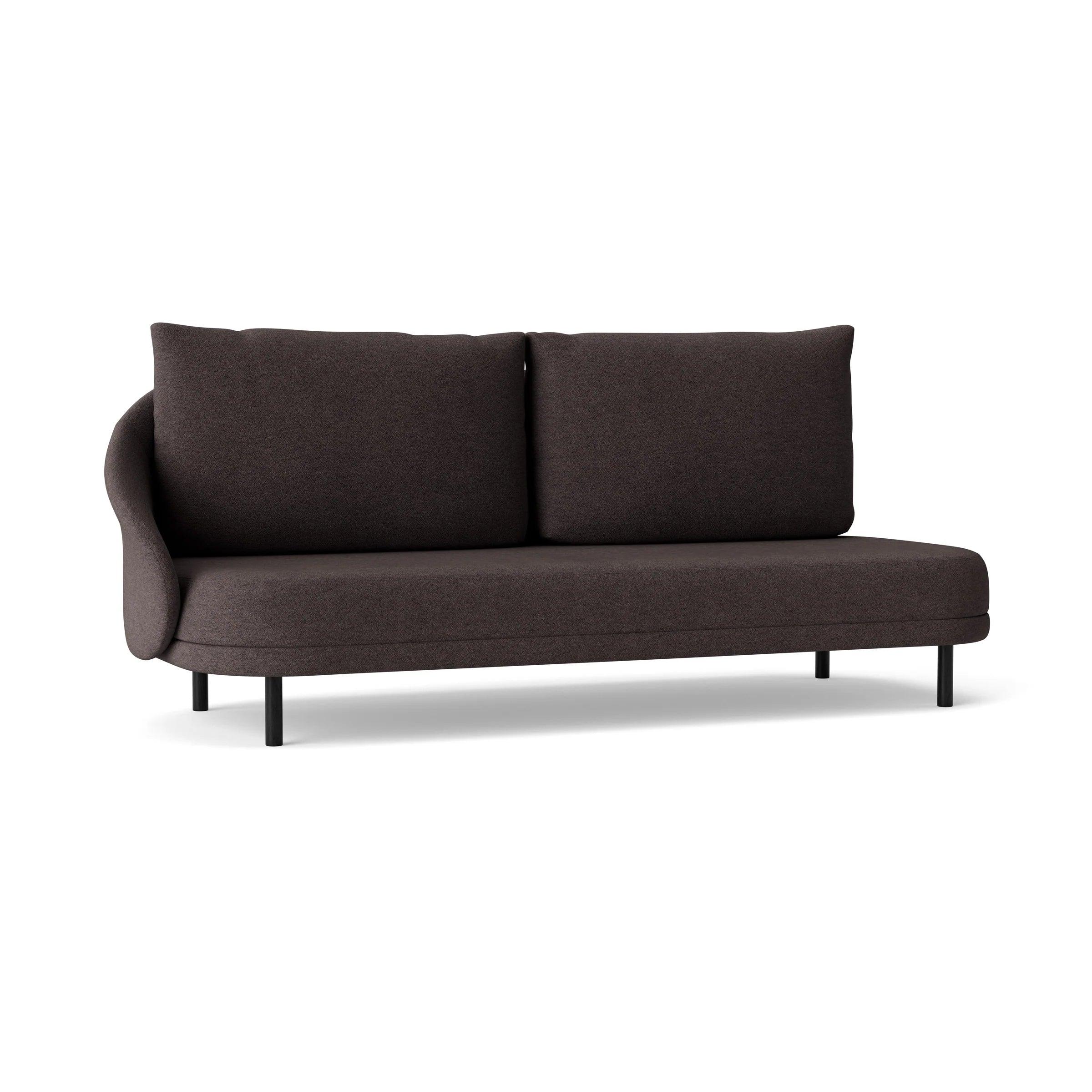 Sofa prawostronna NEW WAVE dębowy NORR11 czarny dębowy tkanina boucle brązowy  Eye on Design