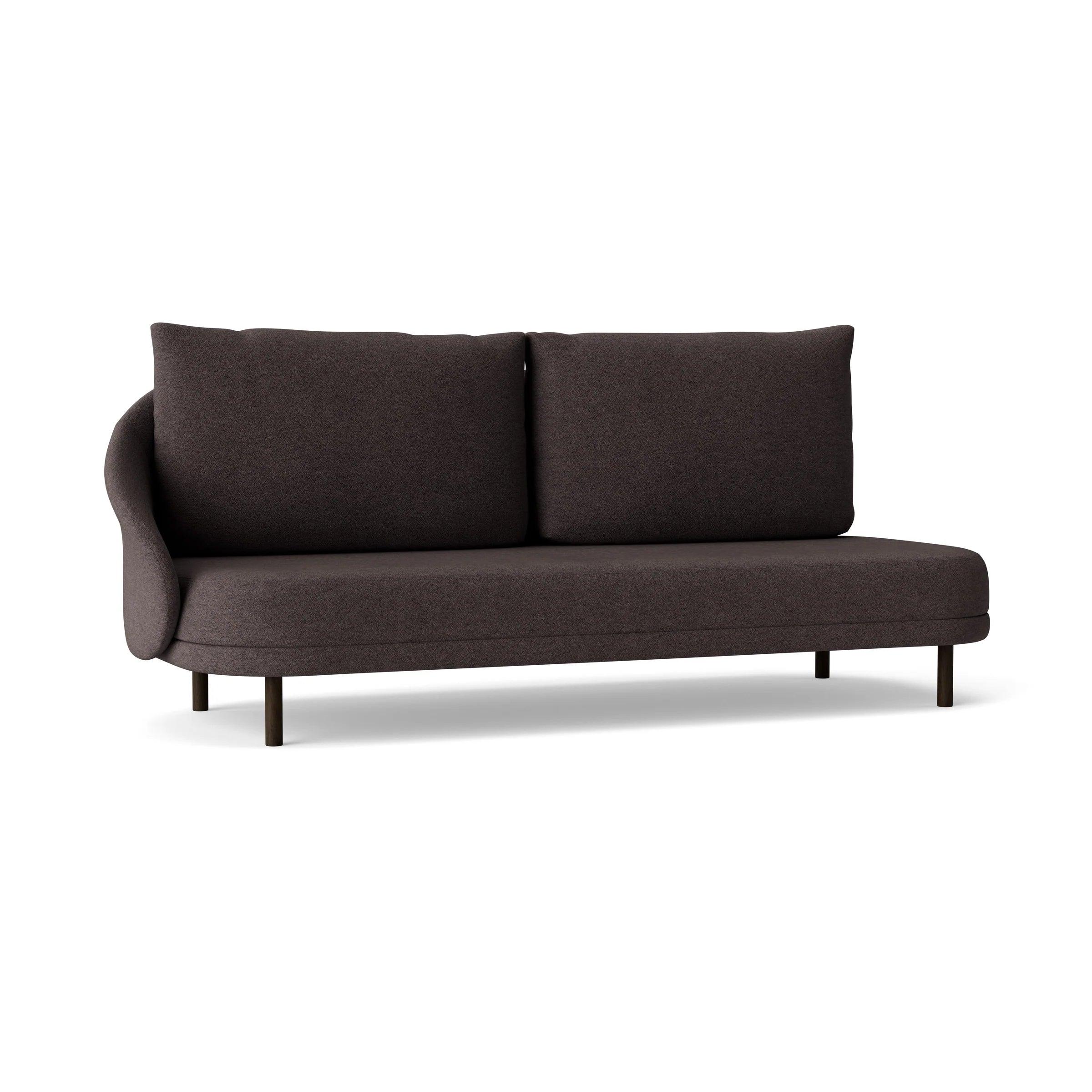 Sofa prawostronna NEW WAVE dębowy NORR11 ciemny dębowy tkanina boucle brązowy  Eye on Design