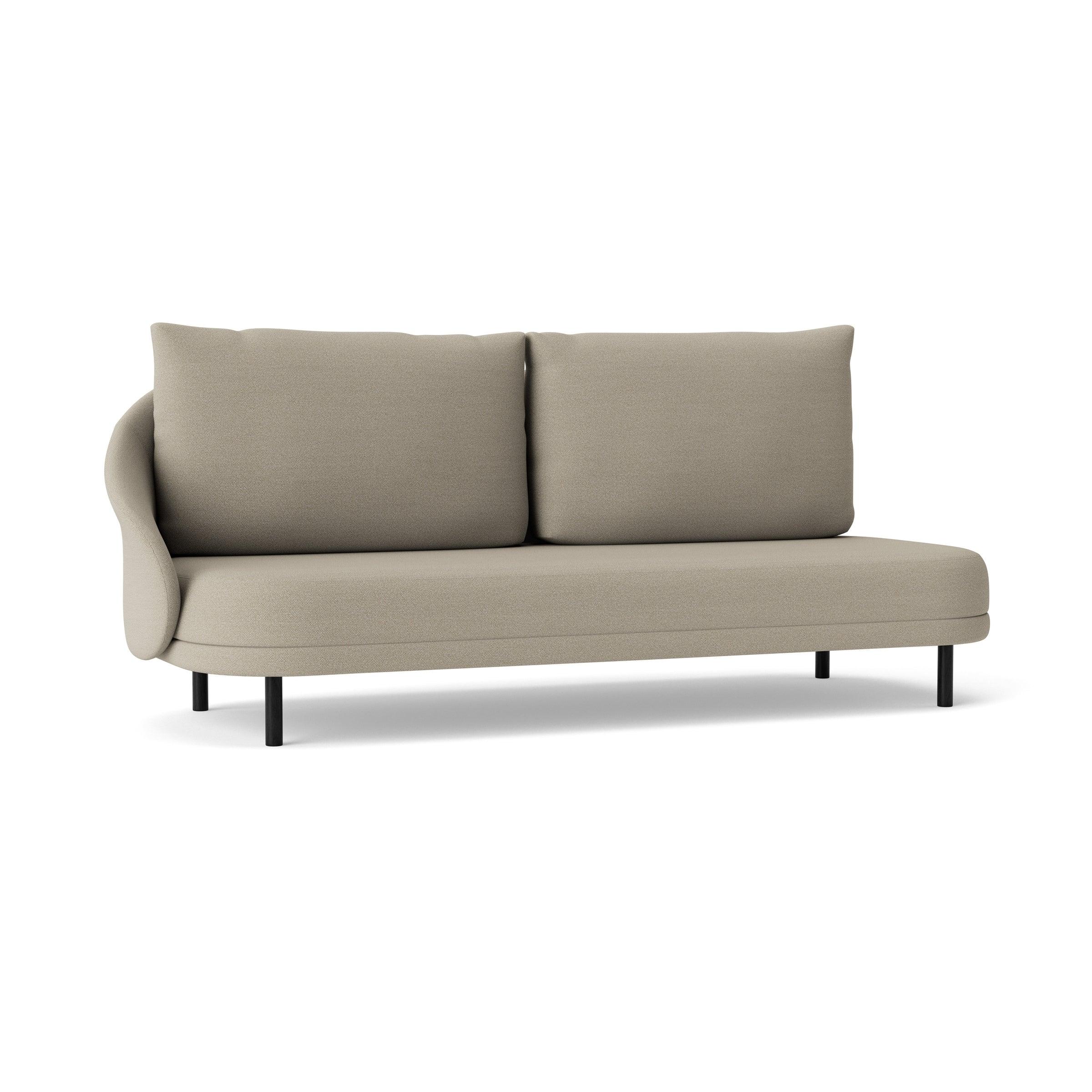 Sofa prawostronna NEW WAVE dębowy NORR11 czarny dębowy tkanina beżowy  Eye on Design