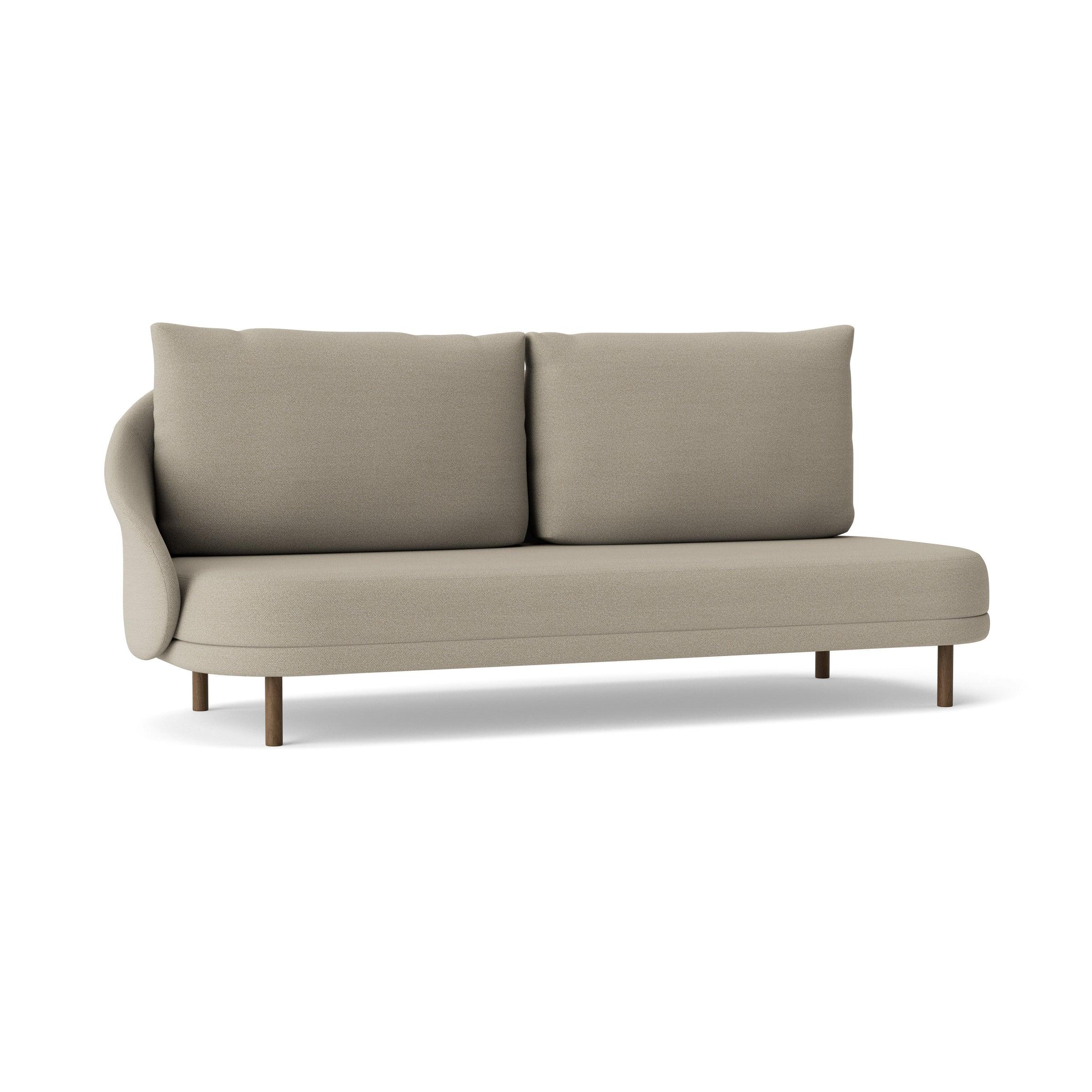 Sofa prawostronna NEW WAVE dębowy NORR11 ciemnobrązowy dębowy tkanina beżowy  Eye on Design