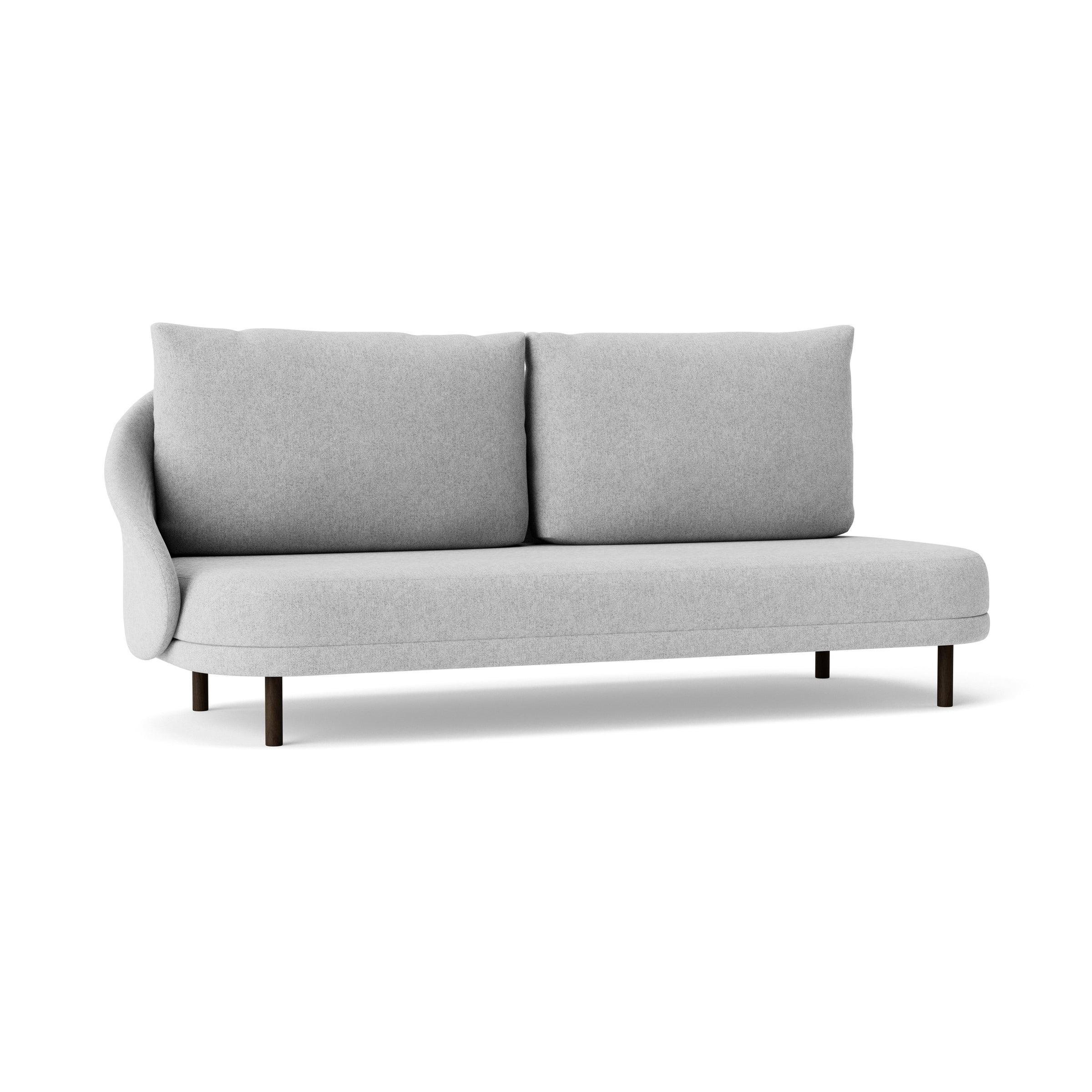 Sofa prawostronna NEW WAVE dębowy NORR11 ciemny dębowy tkanina jasnoszary  Eye on Design