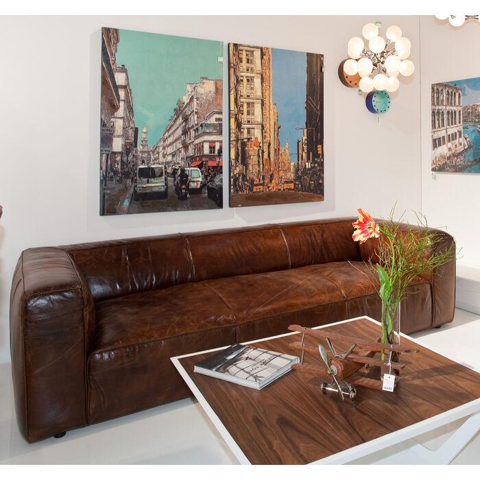 Cubetto brown leather sofa