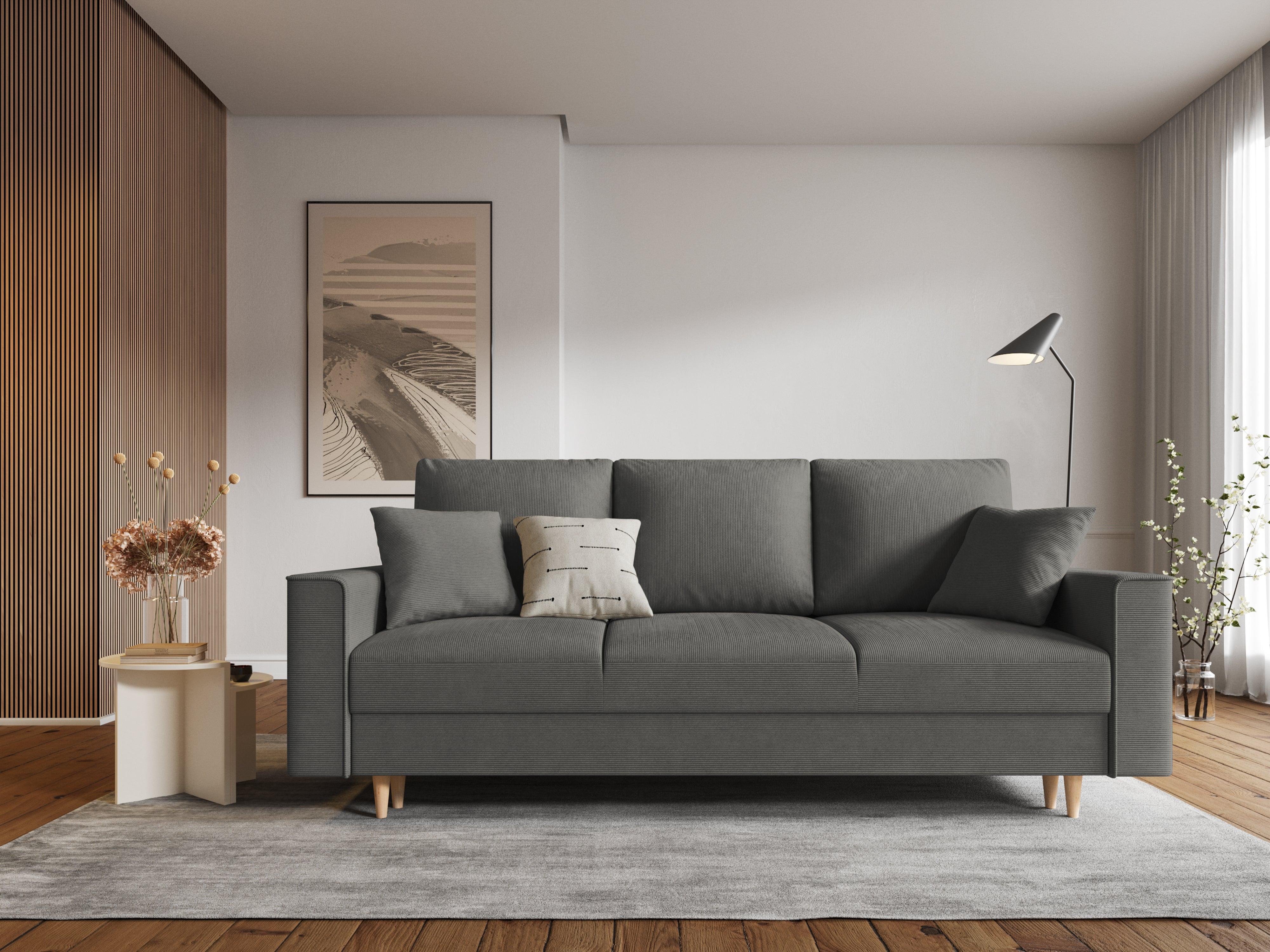 Sofa sztruksowa z funkcją spania CARTADERA ciemnoszary Mazzini Sofas    Eye on Design