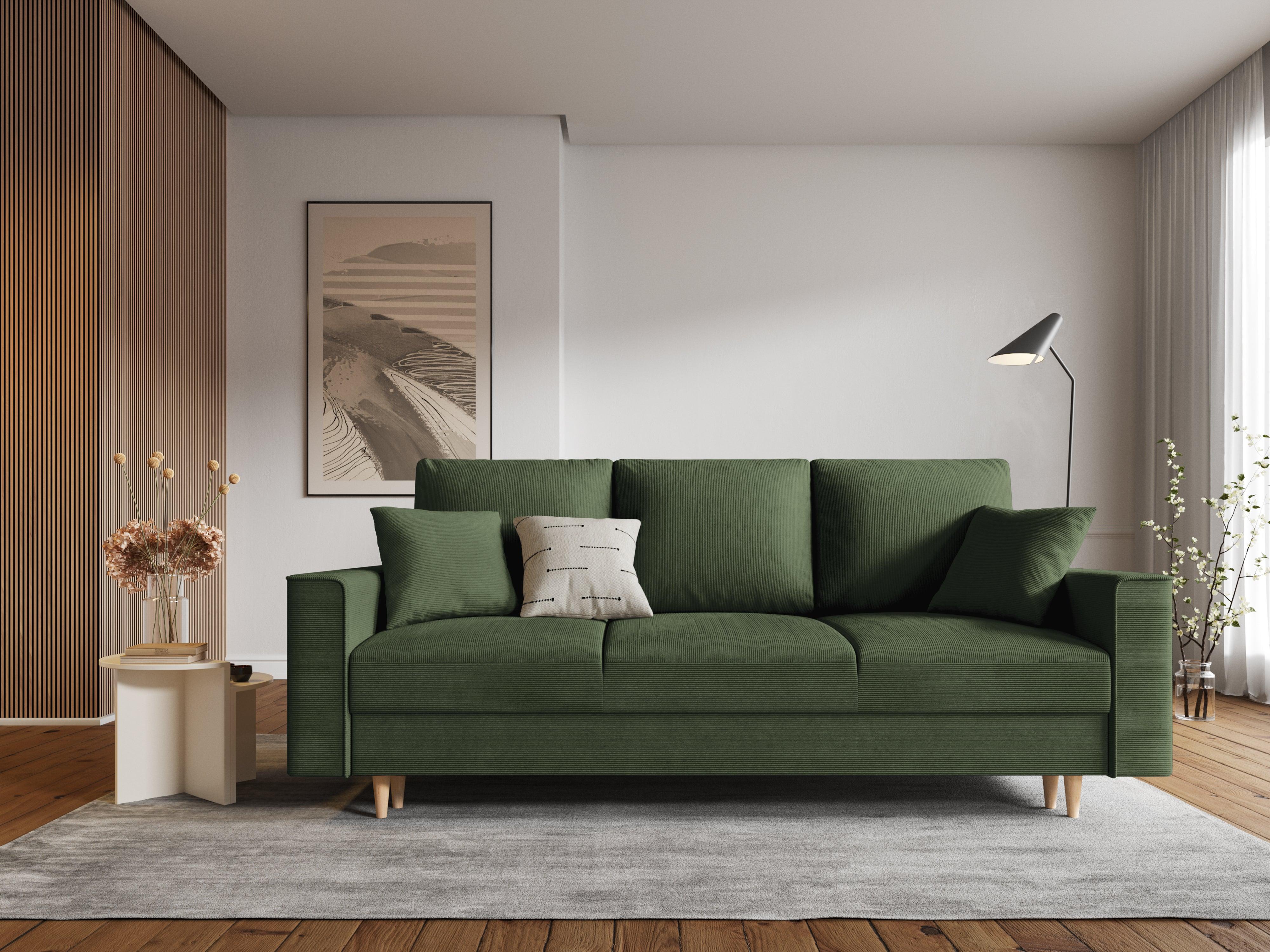 Sofa sztruksowa z funkcją spania CARTADERA zielony Mazzini Sofas    Eye on Design