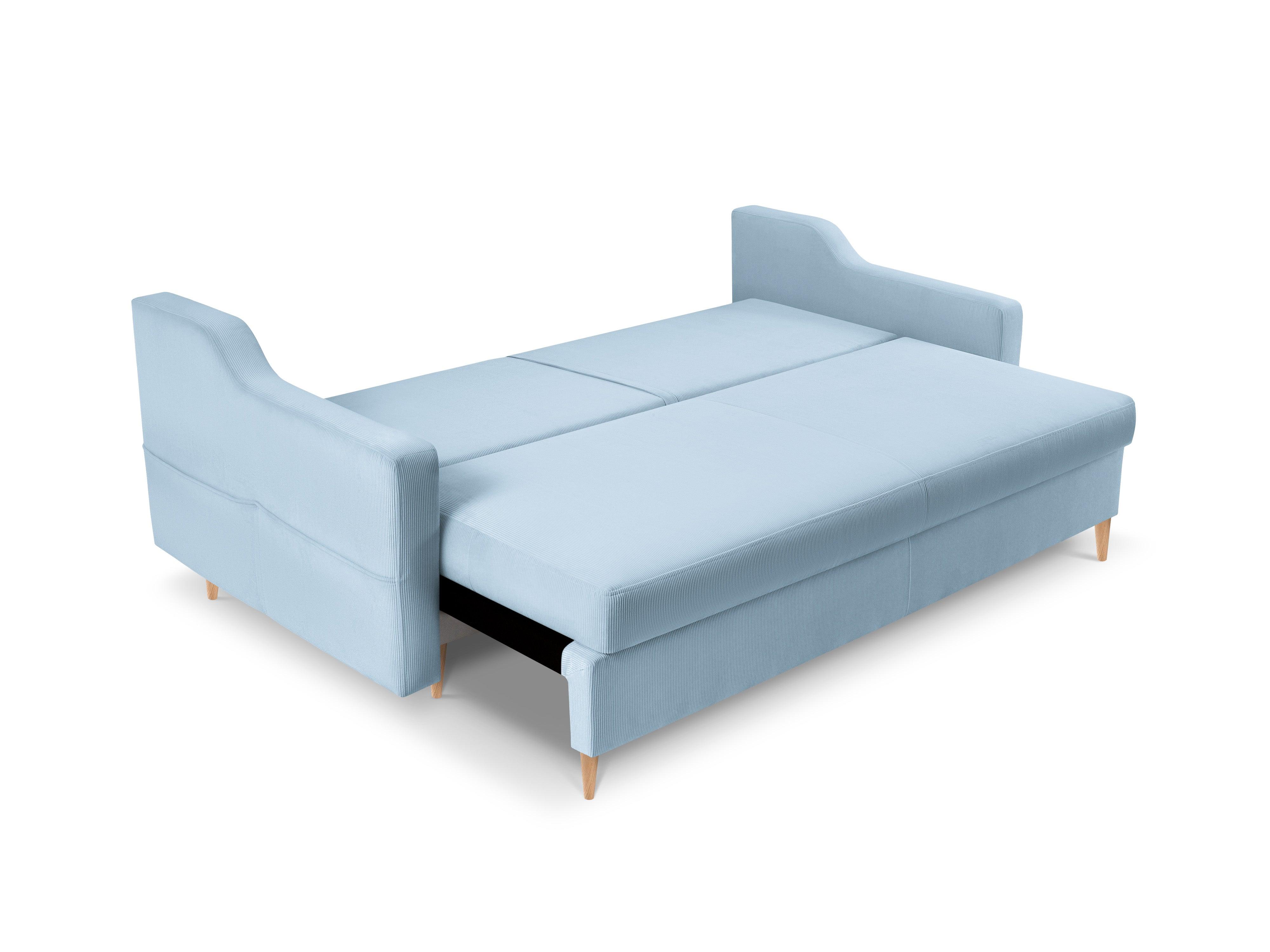 Sofa sztruksowa z funkcją spania ROSE jasnoniebieski Mazzini Sofas    Eye on Design