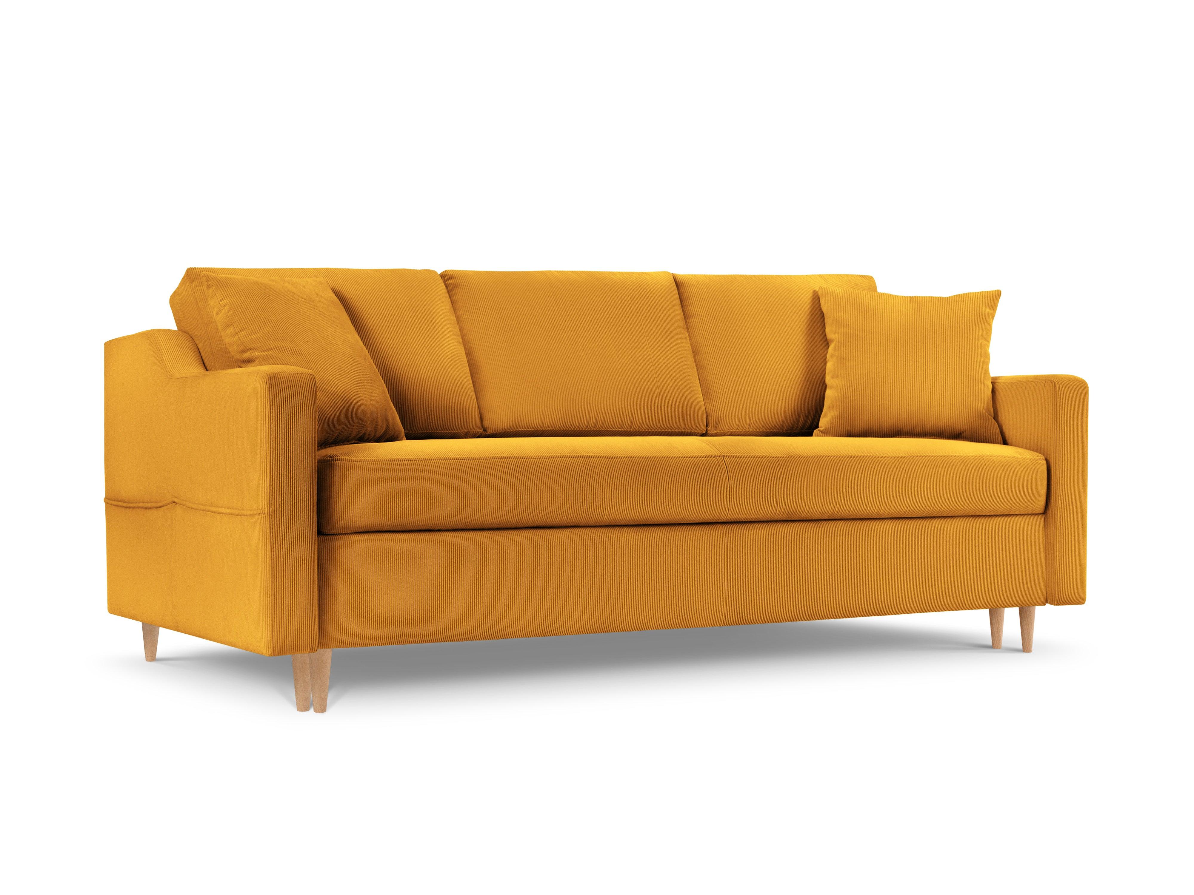 Sofa sztruksowa z funkcją spania ROSE żółty Mazzini Sofas    Eye on Design