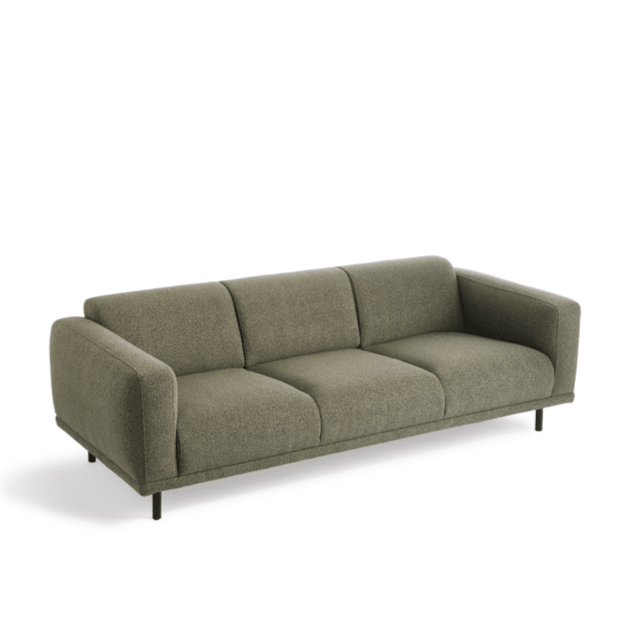 Sofa w tkaninie boucle 3-osobowa TEDDY oliwkowy Pols Potten    Eye on Design