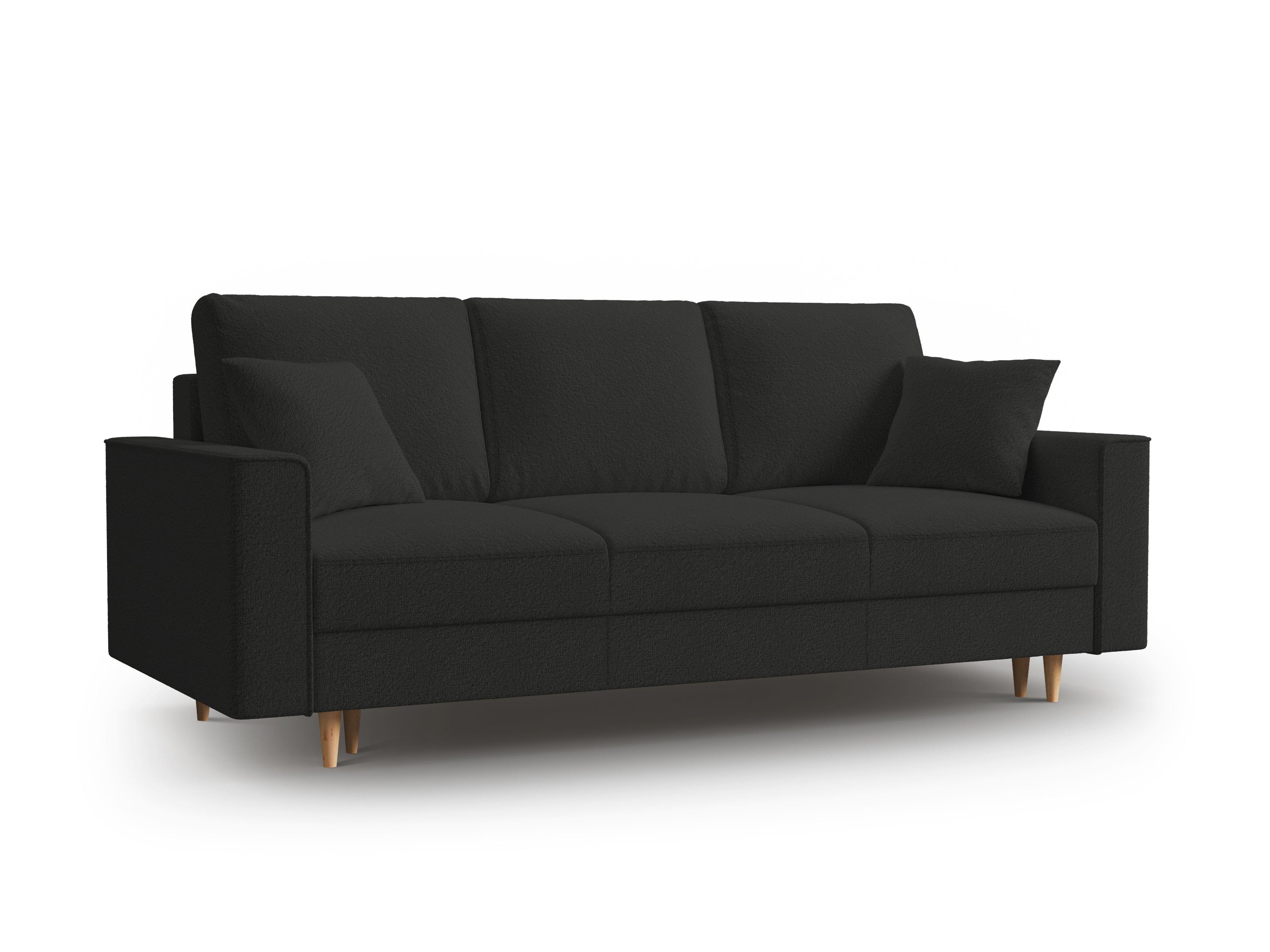 Sofa w tkaninie boucle z funkcją spania CARTADERA czarny Mazzini Sofas    Eye on Design