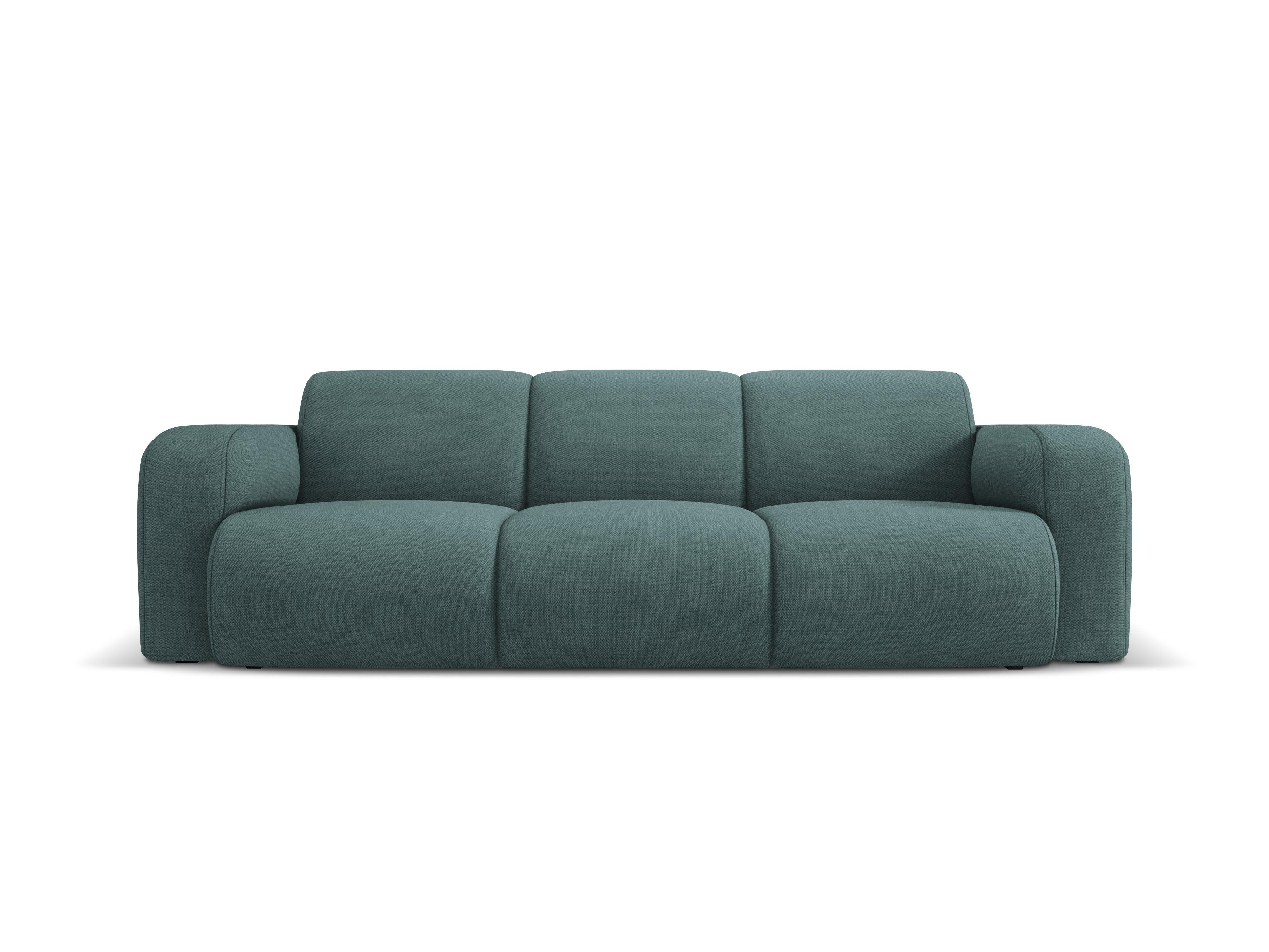 Sofa w tkaninie chenillowej 3-osobowa LOLA zieleń morska Windsor & Co    Eye on Design