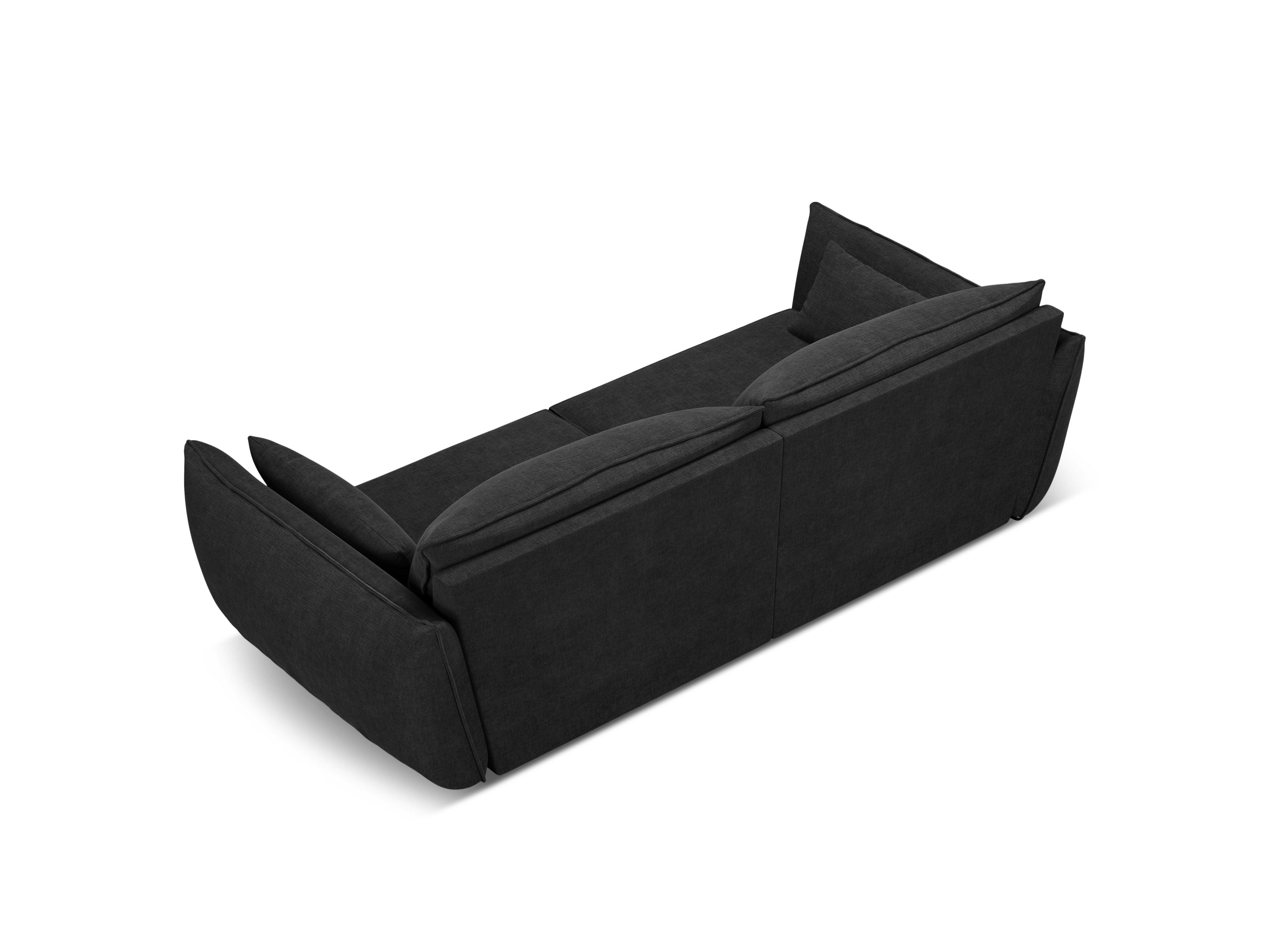 Sofa w tkaninie szenilowej 3-osobowa VANDA czarny Mazzini Sofas    Eye on Design