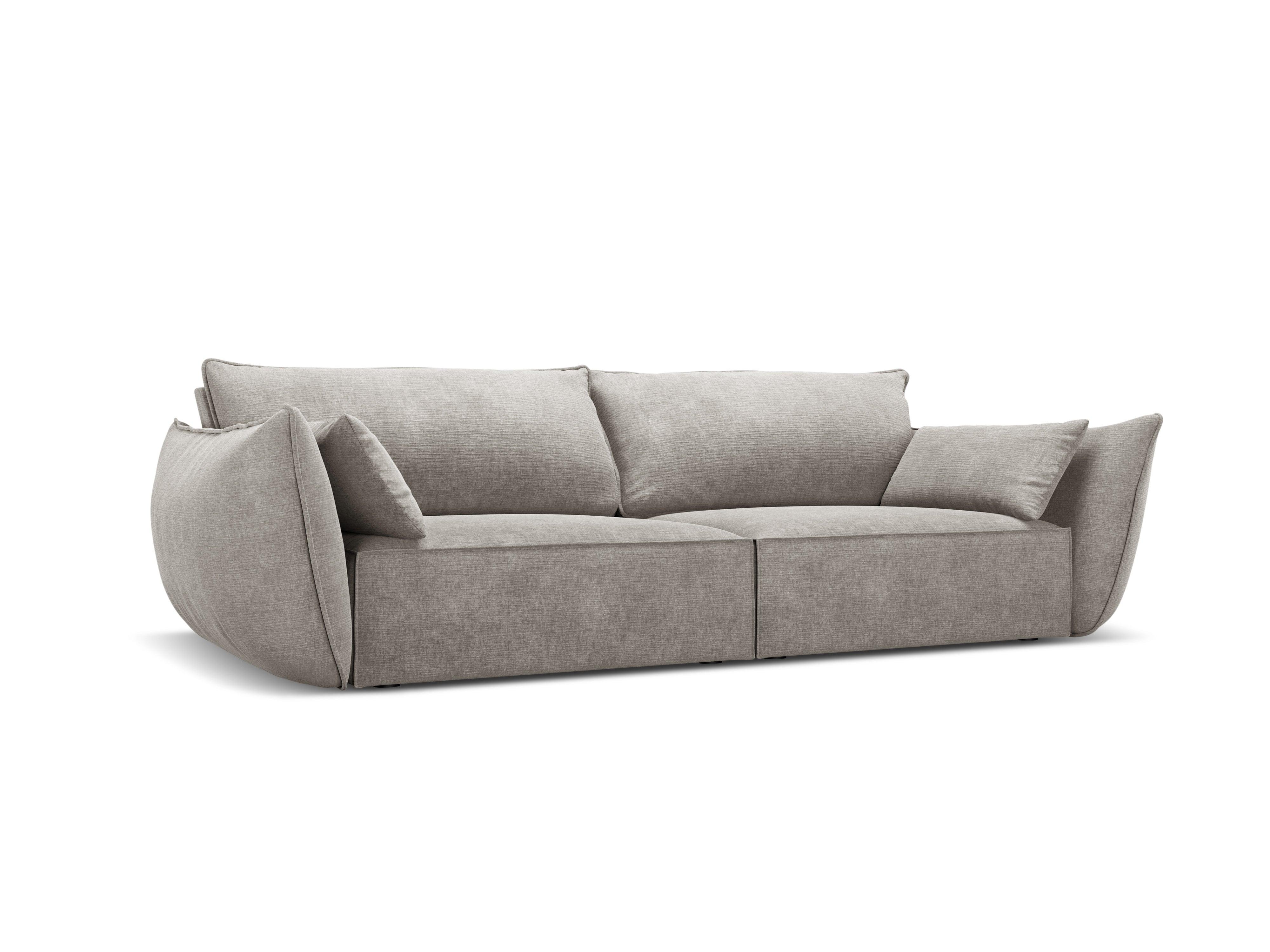 Sofa w tkaninie szenilowej 3-osobowa VANDA jasnoszary Mazzini Sofas    Eye on Design