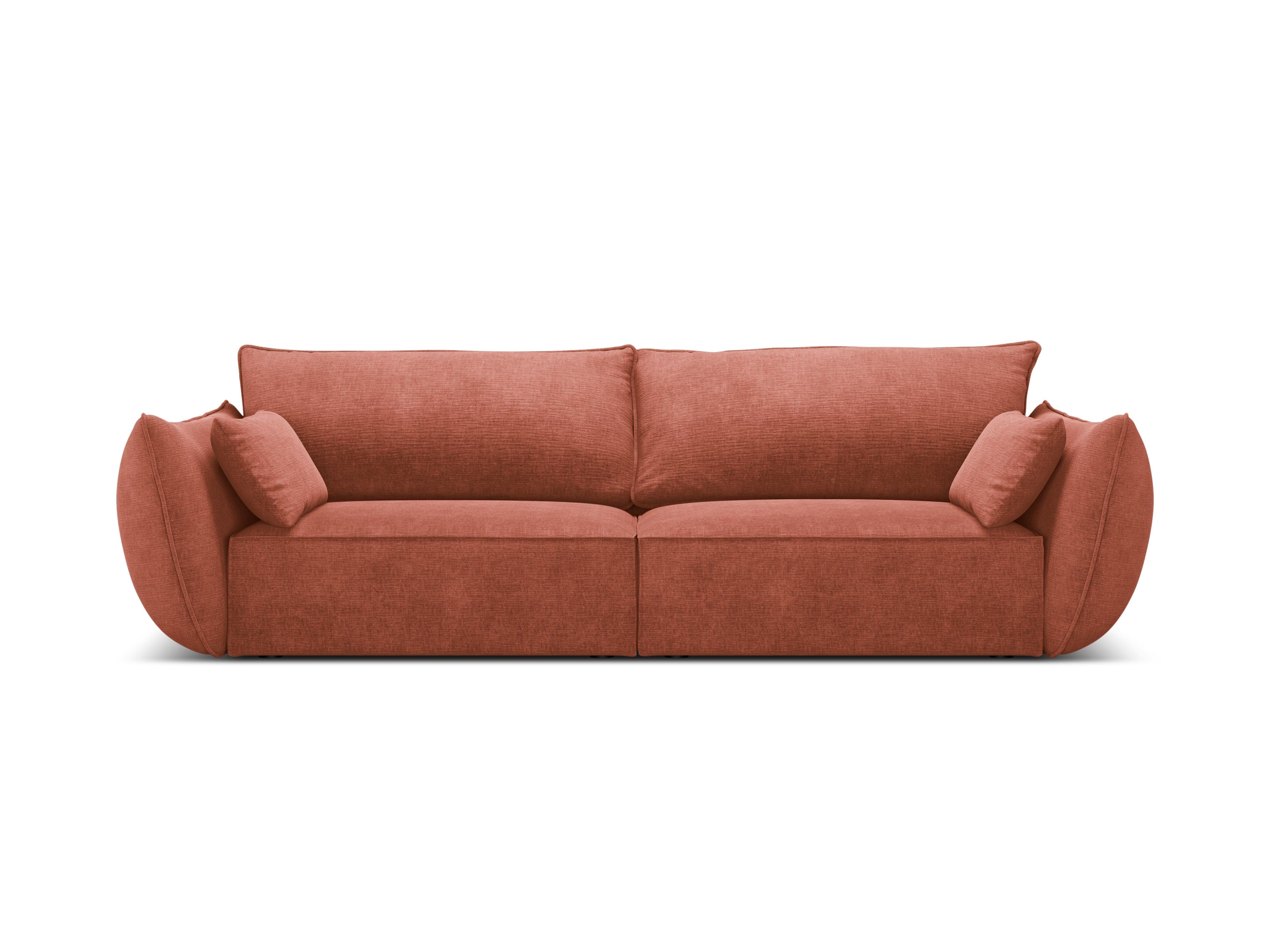 Sofa w tkaninie szenilowej 3-osobowa VANDA terracotta Mazzini Sofas    Eye on Design