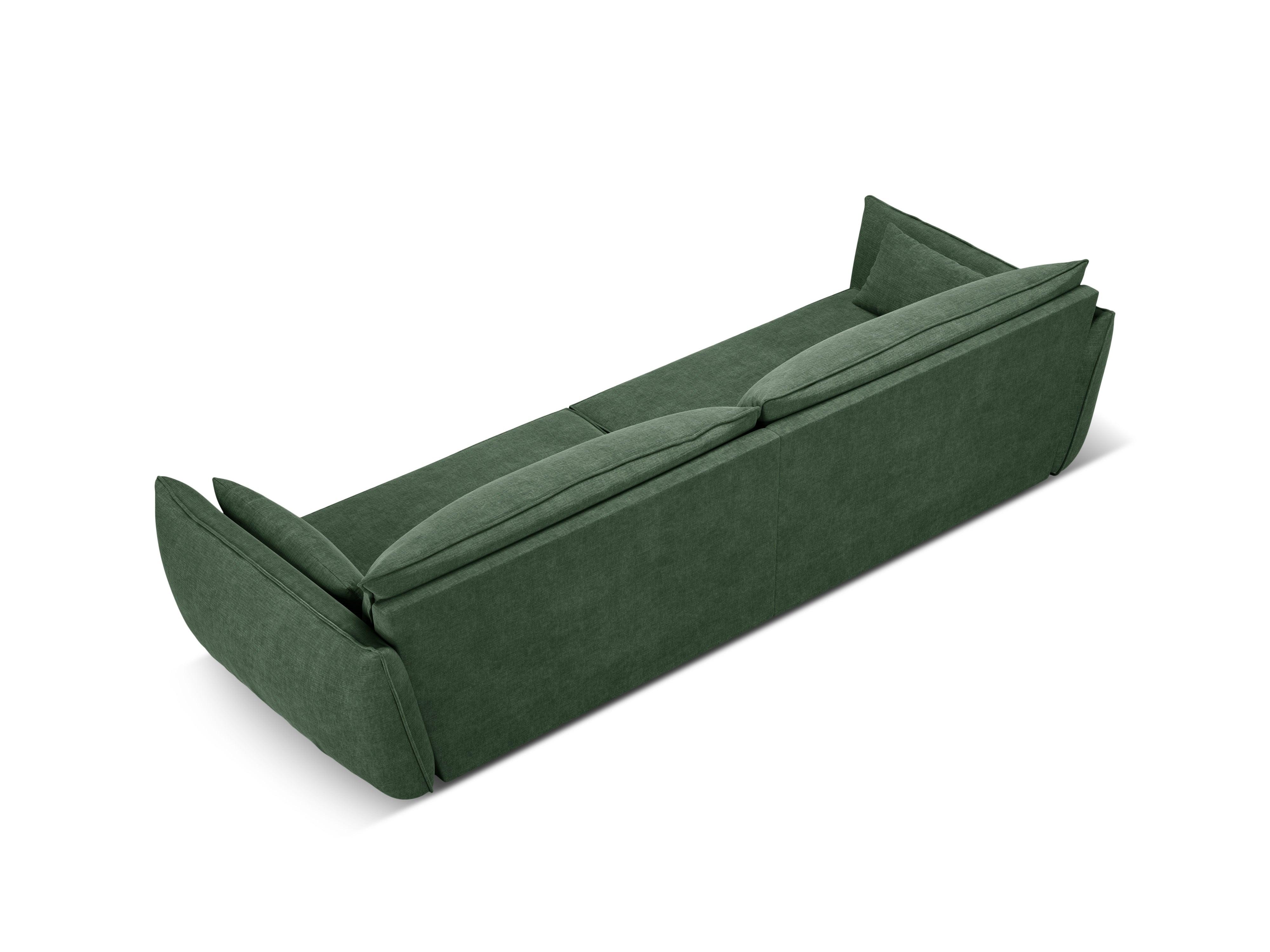 Sofa w tkaninie szenilowej 4-osobowa VANDA butelkowa zieleń Mazzini Sofas    Eye on Design