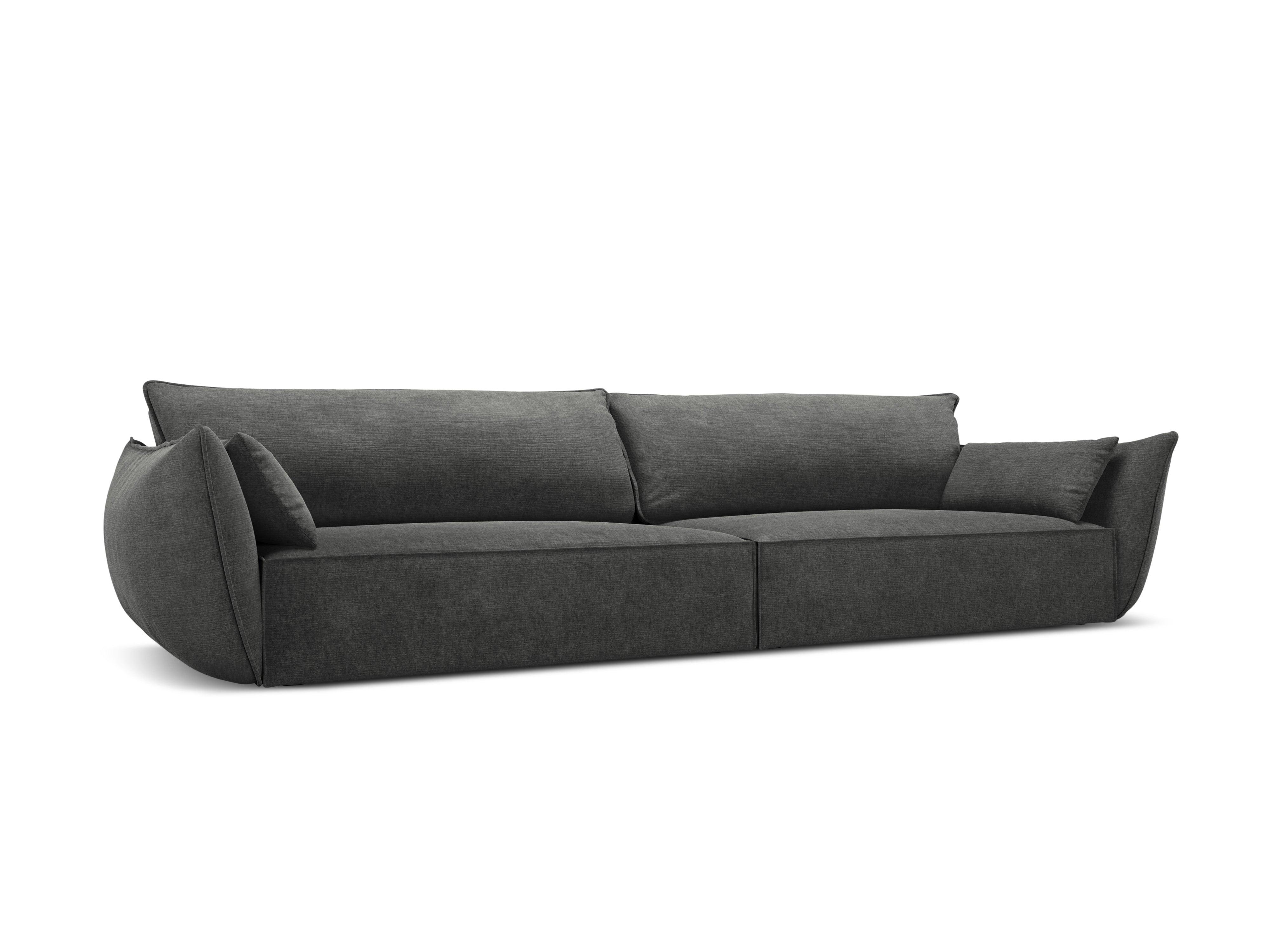 Sofa w tkaninie szenilowej 4-osobowa VANDA ciemnoszary Mazzini Sofas    Eye on Design