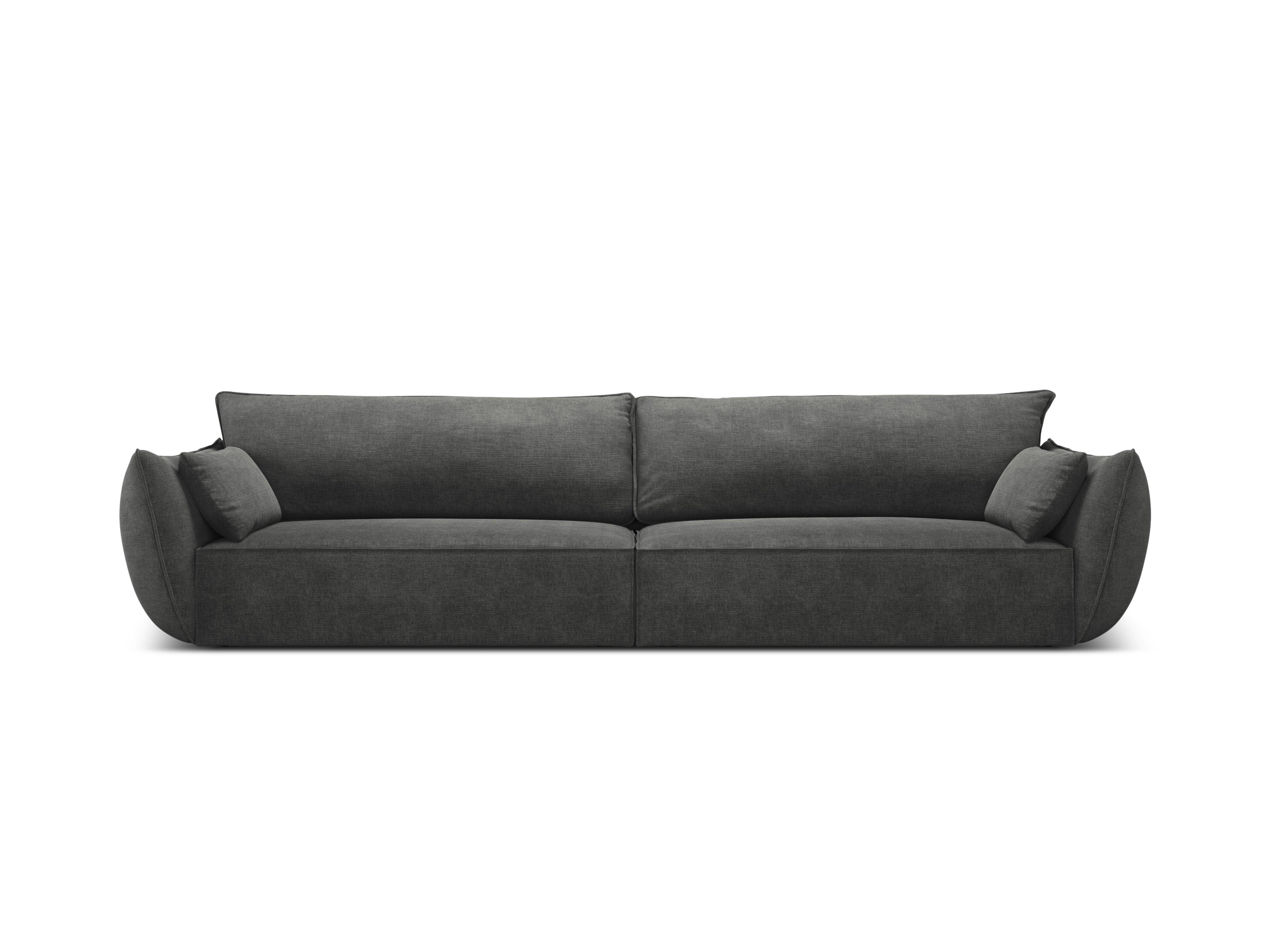 Sofa w tkaninie szenilowej 4-osobowa VANDA ciemnoszary Mazzini Sofas    Eye on Design