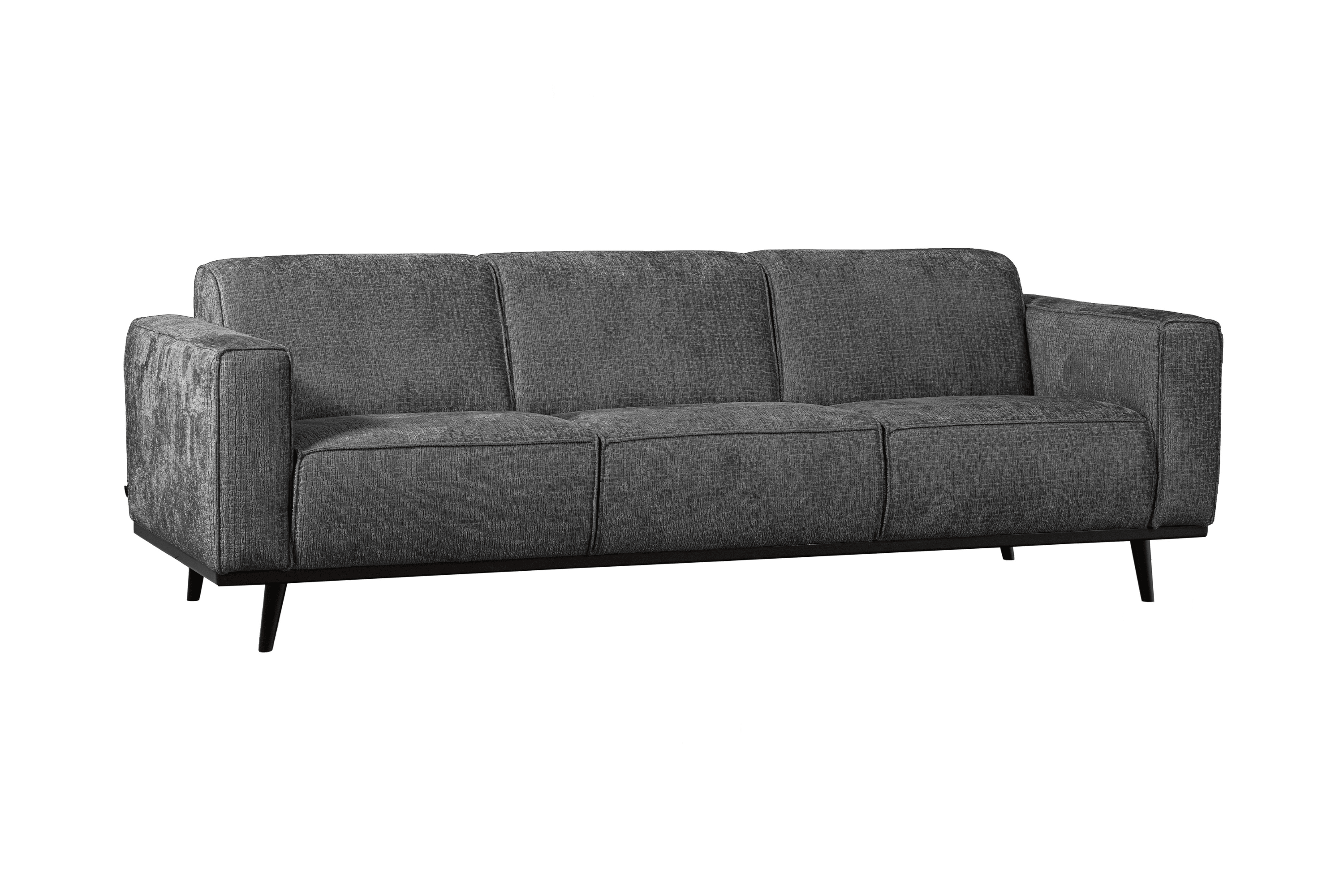 Sofa welurowa 3-osobowa STATEMENT STRUCTURE ciemnoszary Be Pure    Eye on Design