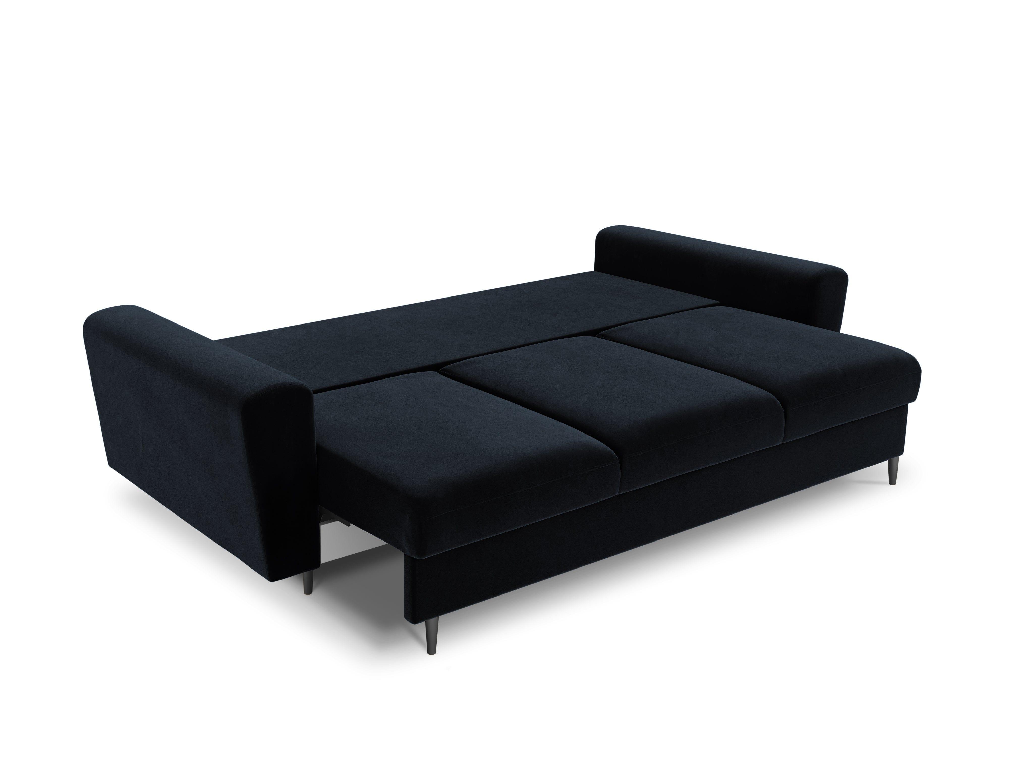 Sofa z funkcją spania KYOTO ciemnoniebieski z czarną podstawą Cosmopolitan Design    Eye on Design