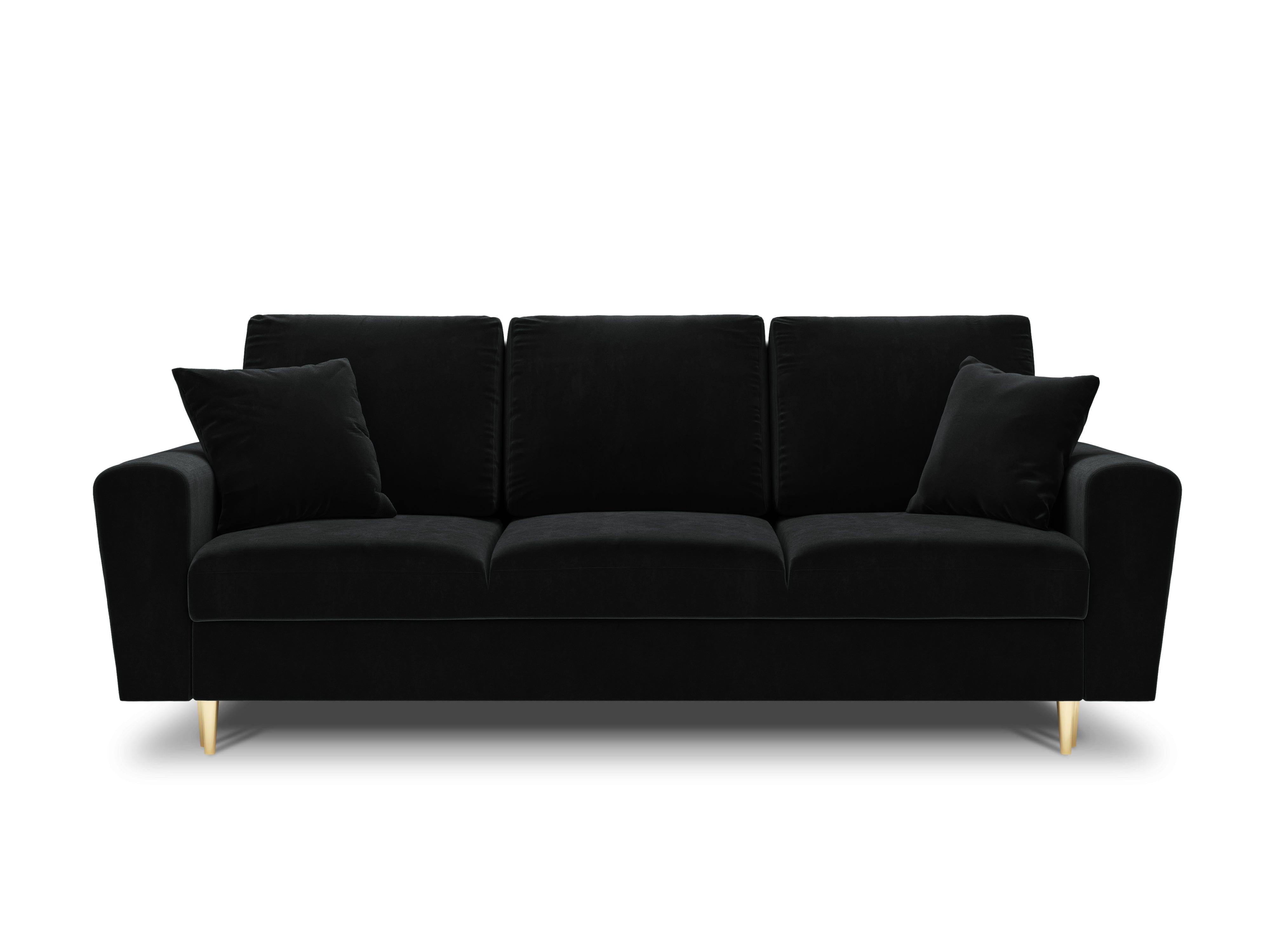 Sofa z funkcją spania KYOTO czarny ze złotą podstawą Cosmopolitan Design    Eye on Design