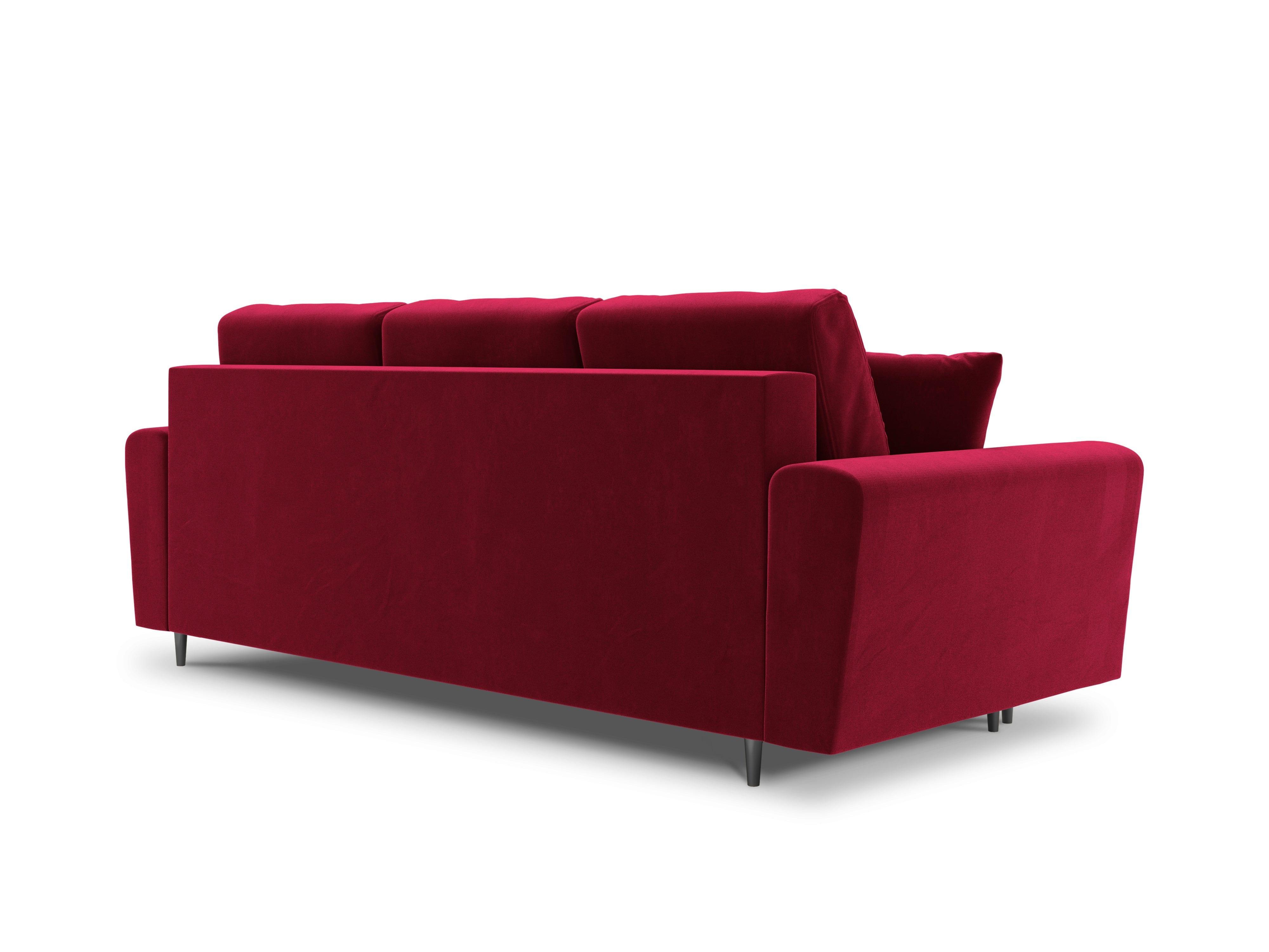 Sofa z funkcją spania KYOTO czerwony z czarną podstawą Cosmopolitan Design    Eye on Design