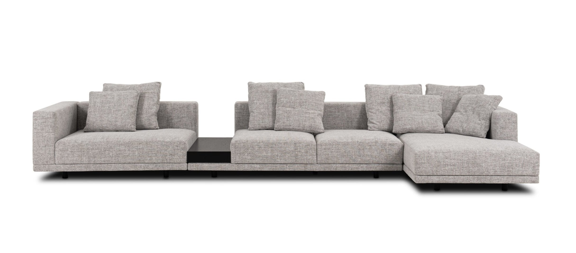 Modular sofa with classic black base