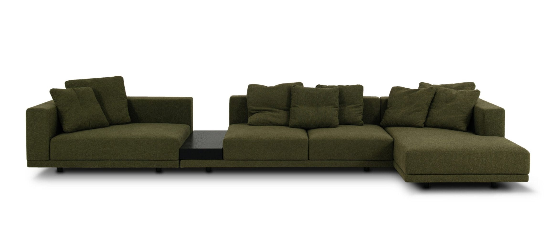 Modular sofa with classic black base